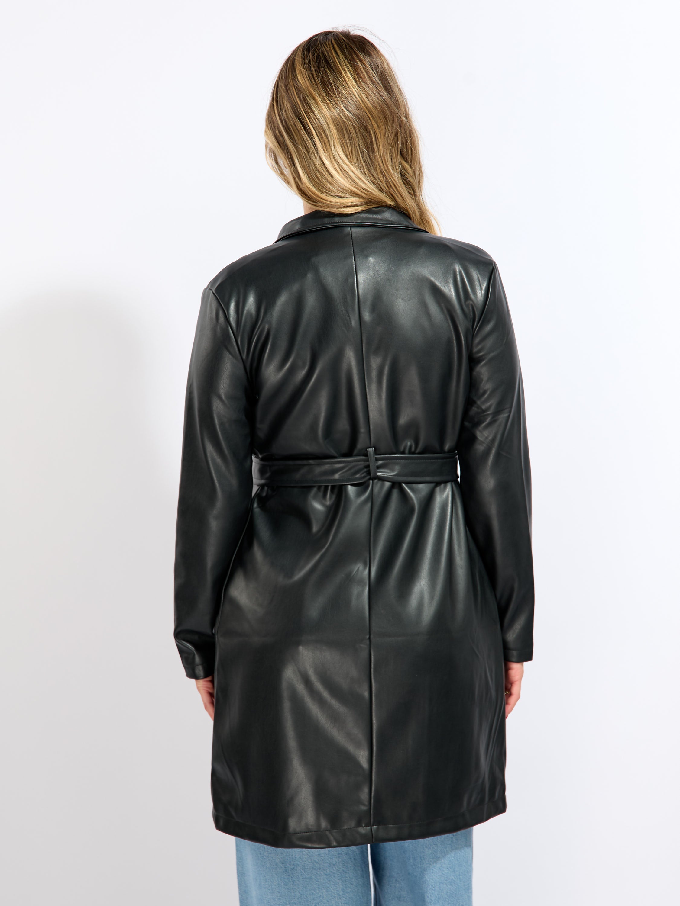 Penny PU Faux Leather Trench Coat