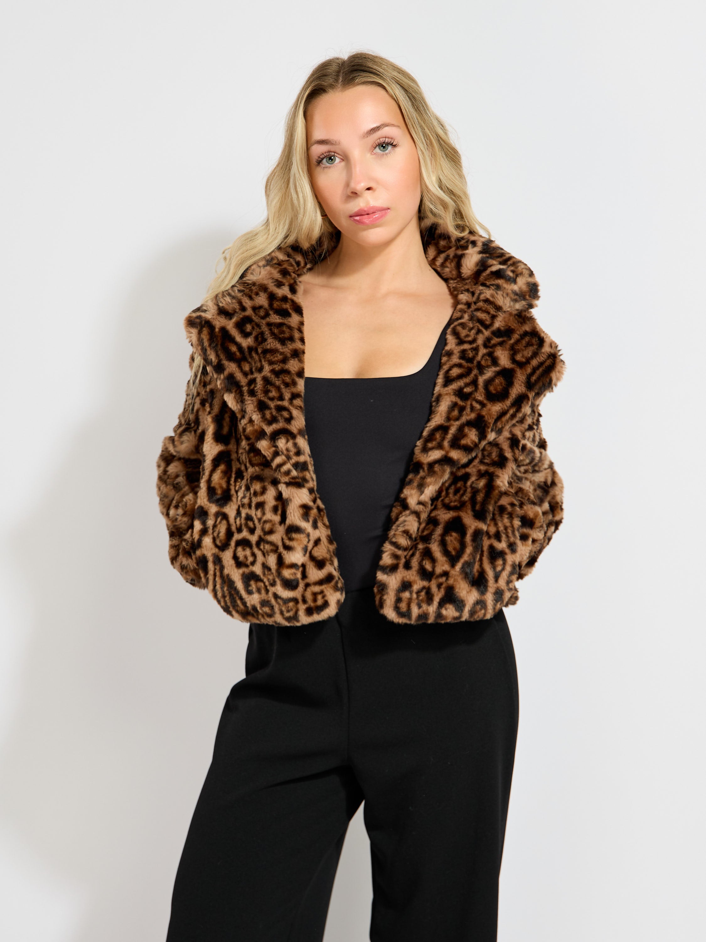 Jerry Leo Leopard Cropped Jacket