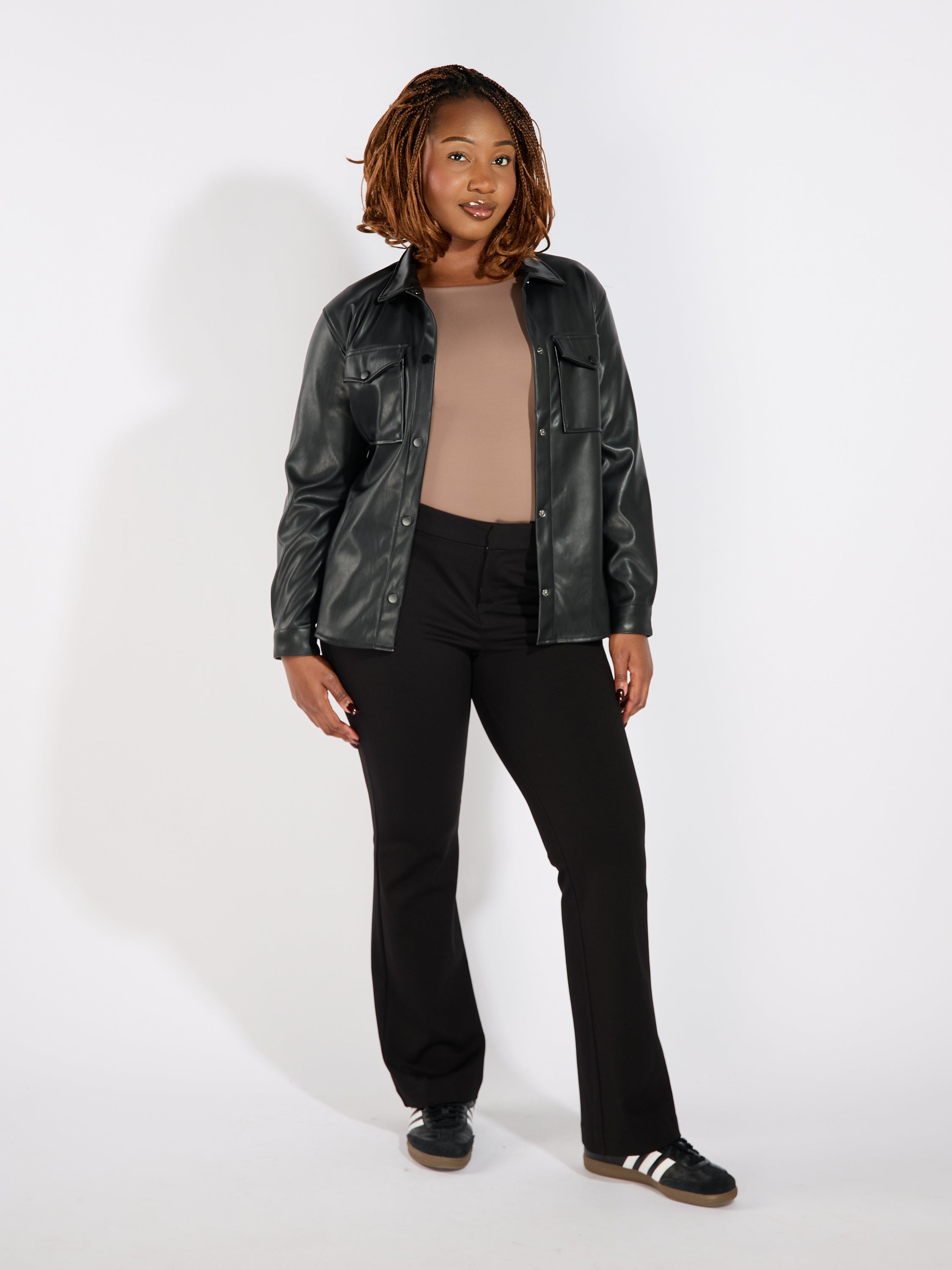 Tina PU Faux Leather Shacket