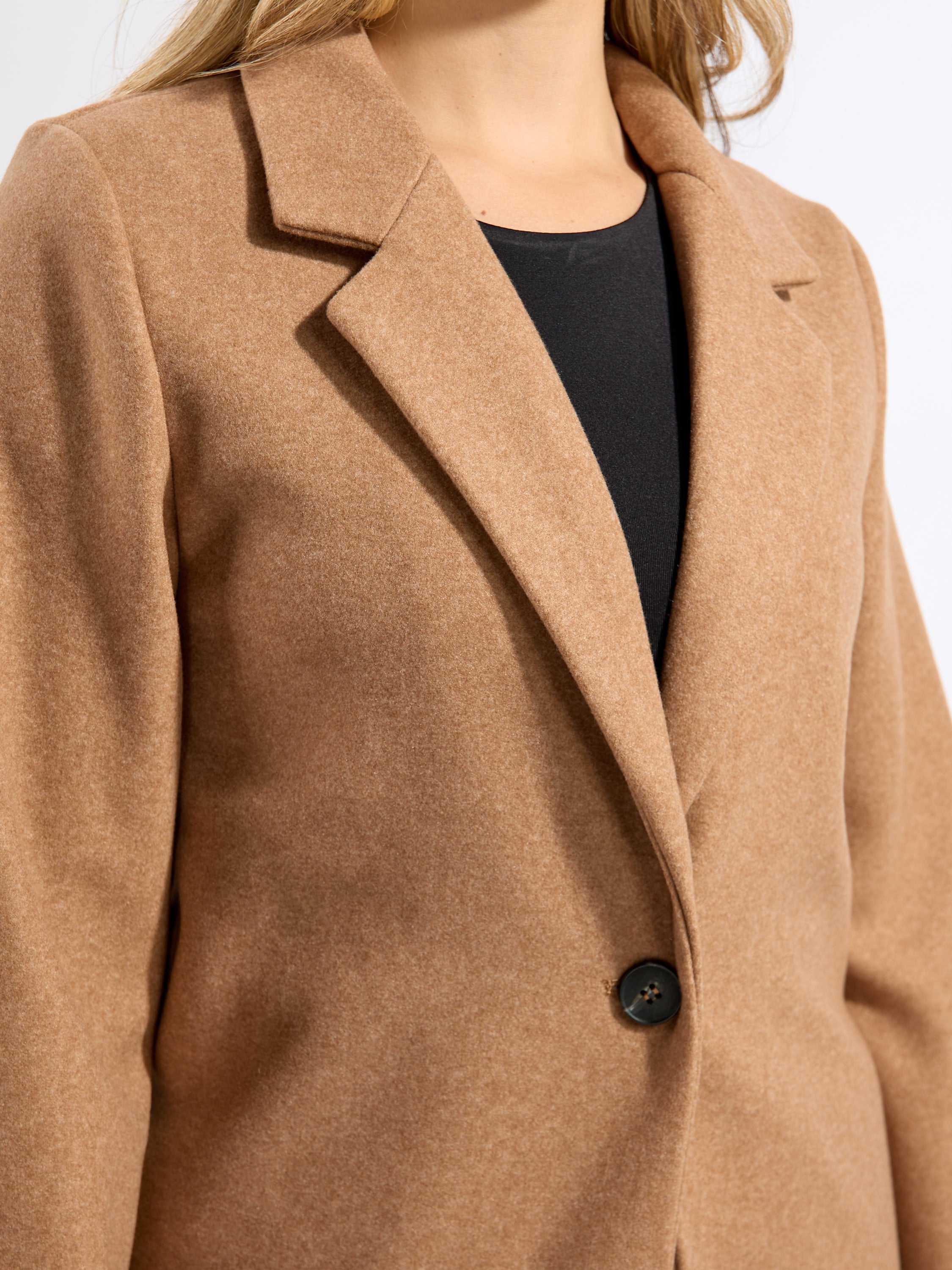 1 Button Long Wool Jacket