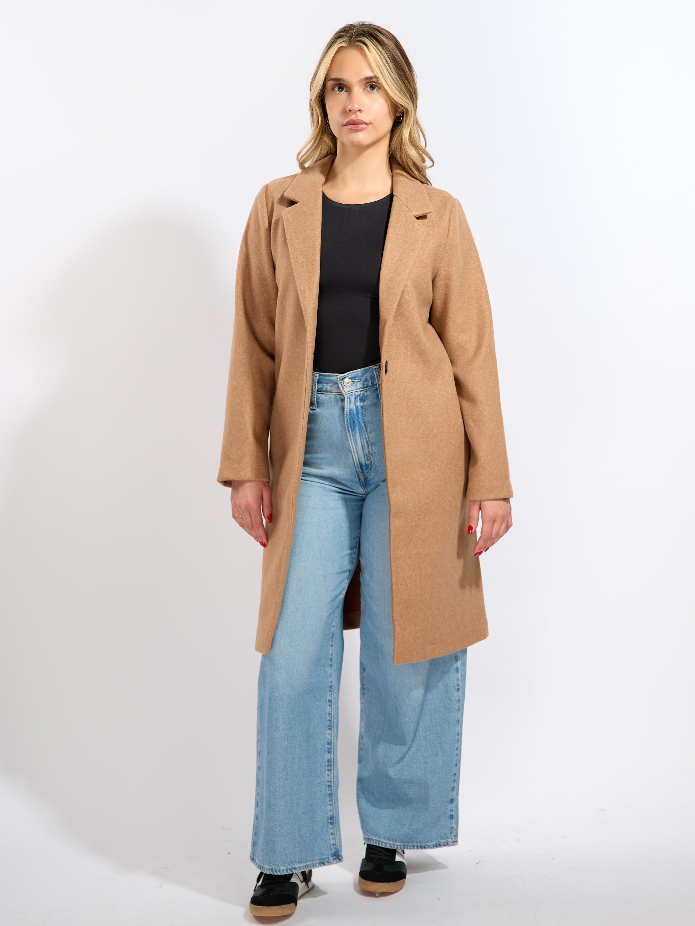 1 Button Long Wool Jacket