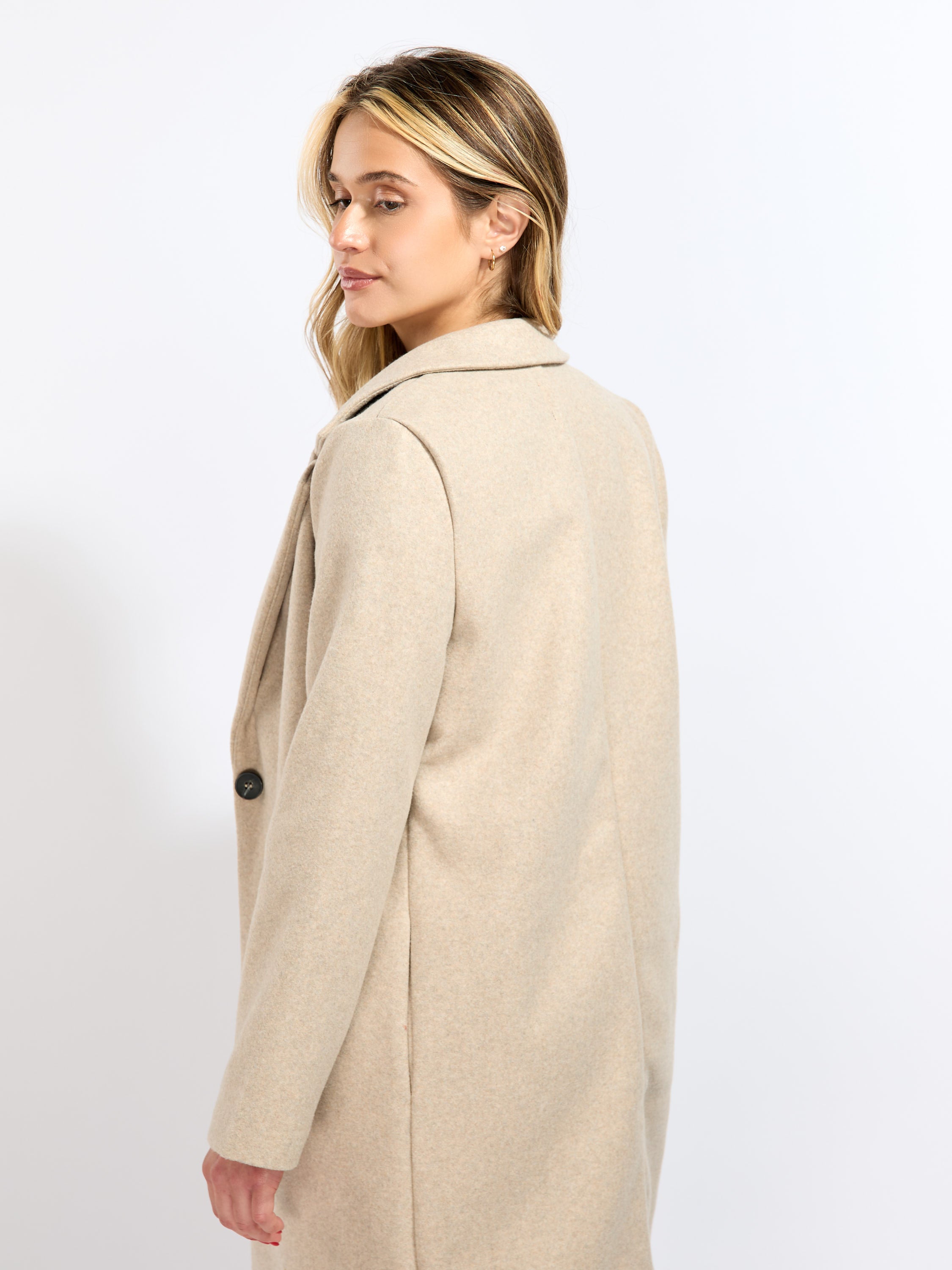 1 Button Long Wool Jacket