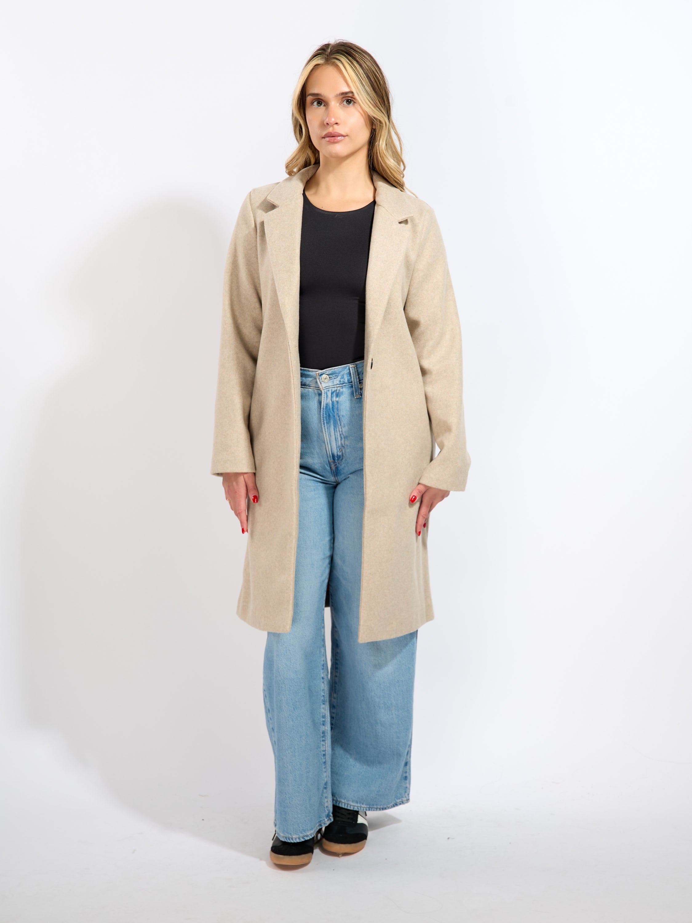 1 Button Long Wool Jacket