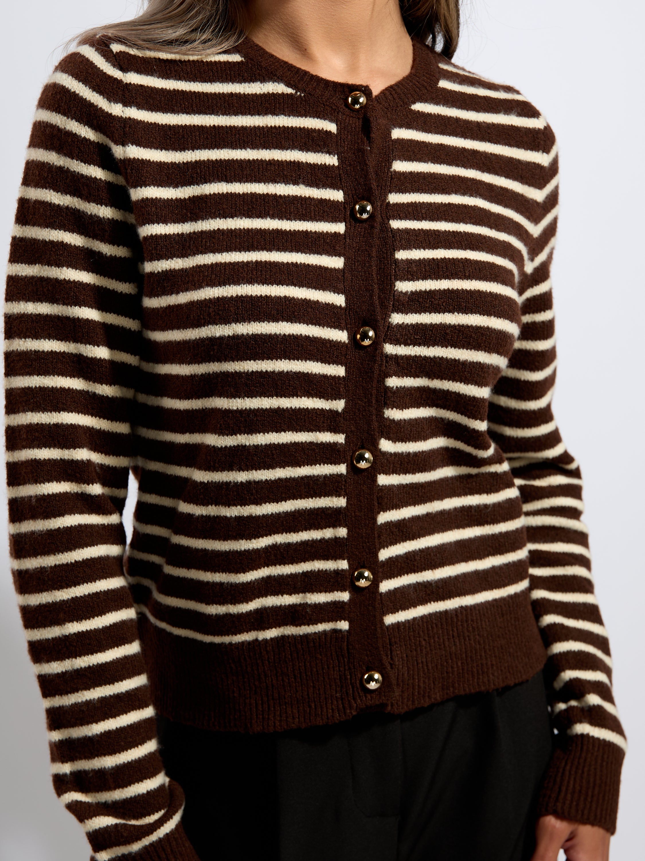 Eleanora Long Sleeve Stripe Cardigan