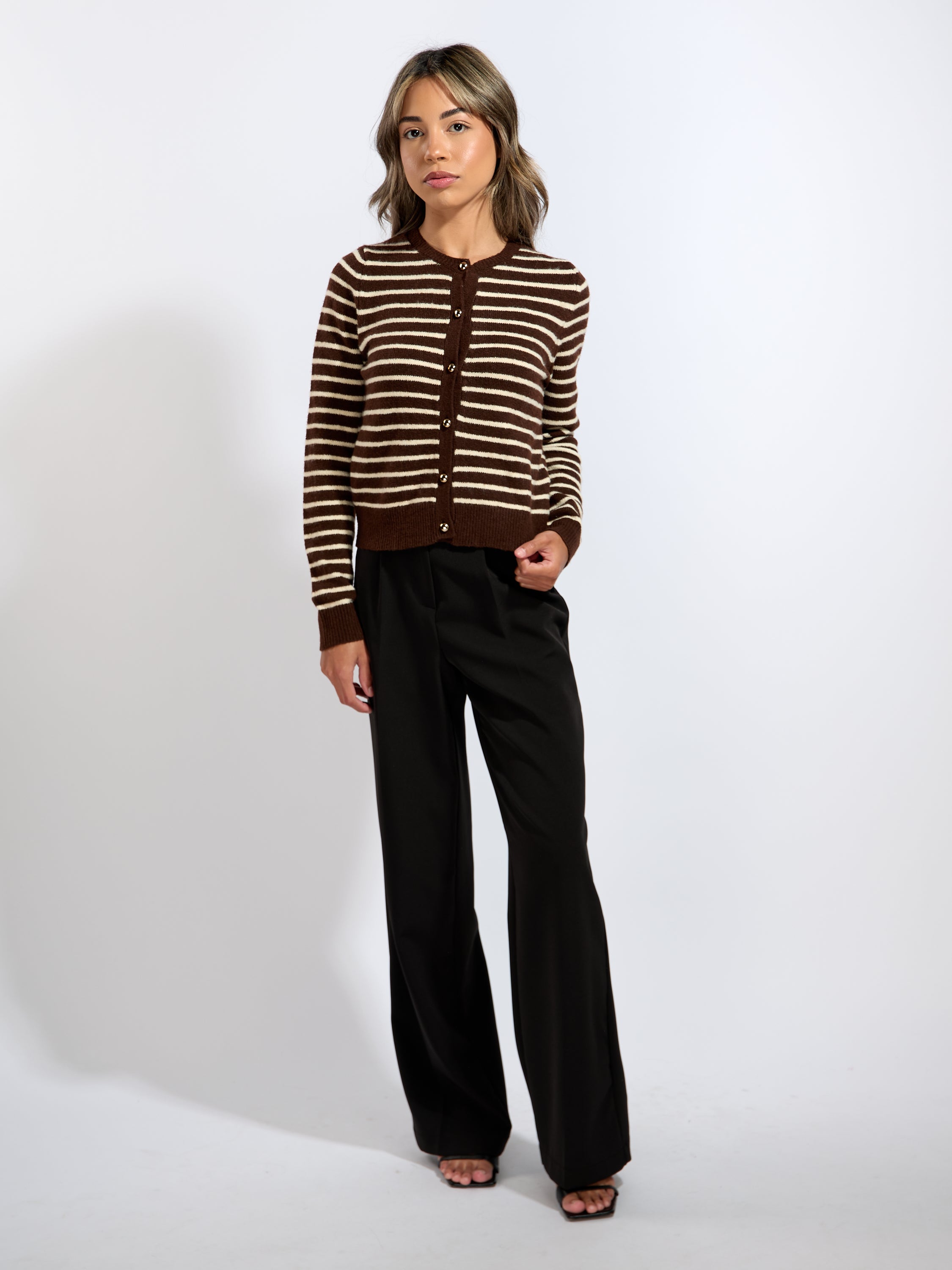 Eleanora Long Sleeve Stripe Cardigan