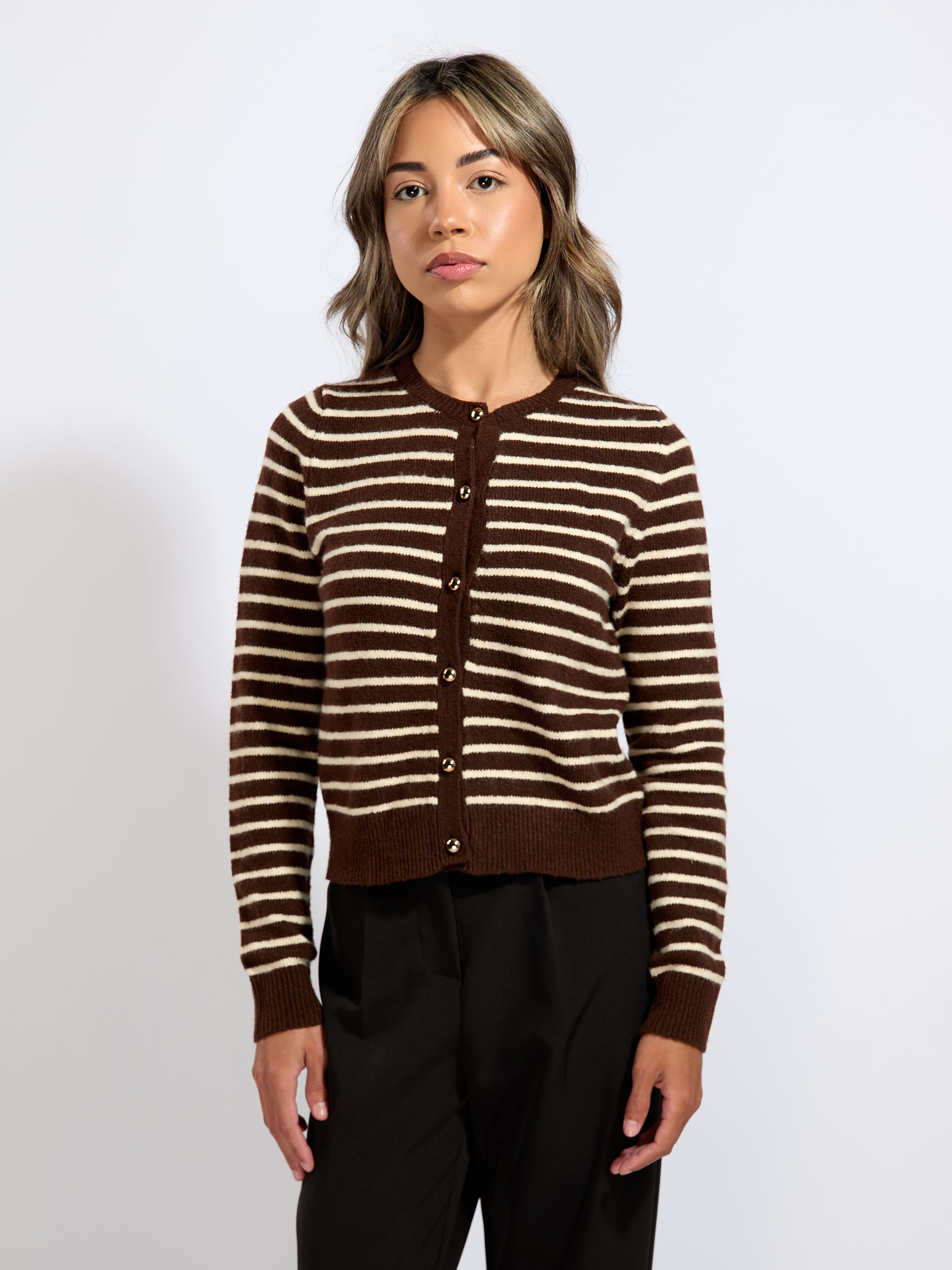 Eleanora Long Sleeve Stripe Cardigan
