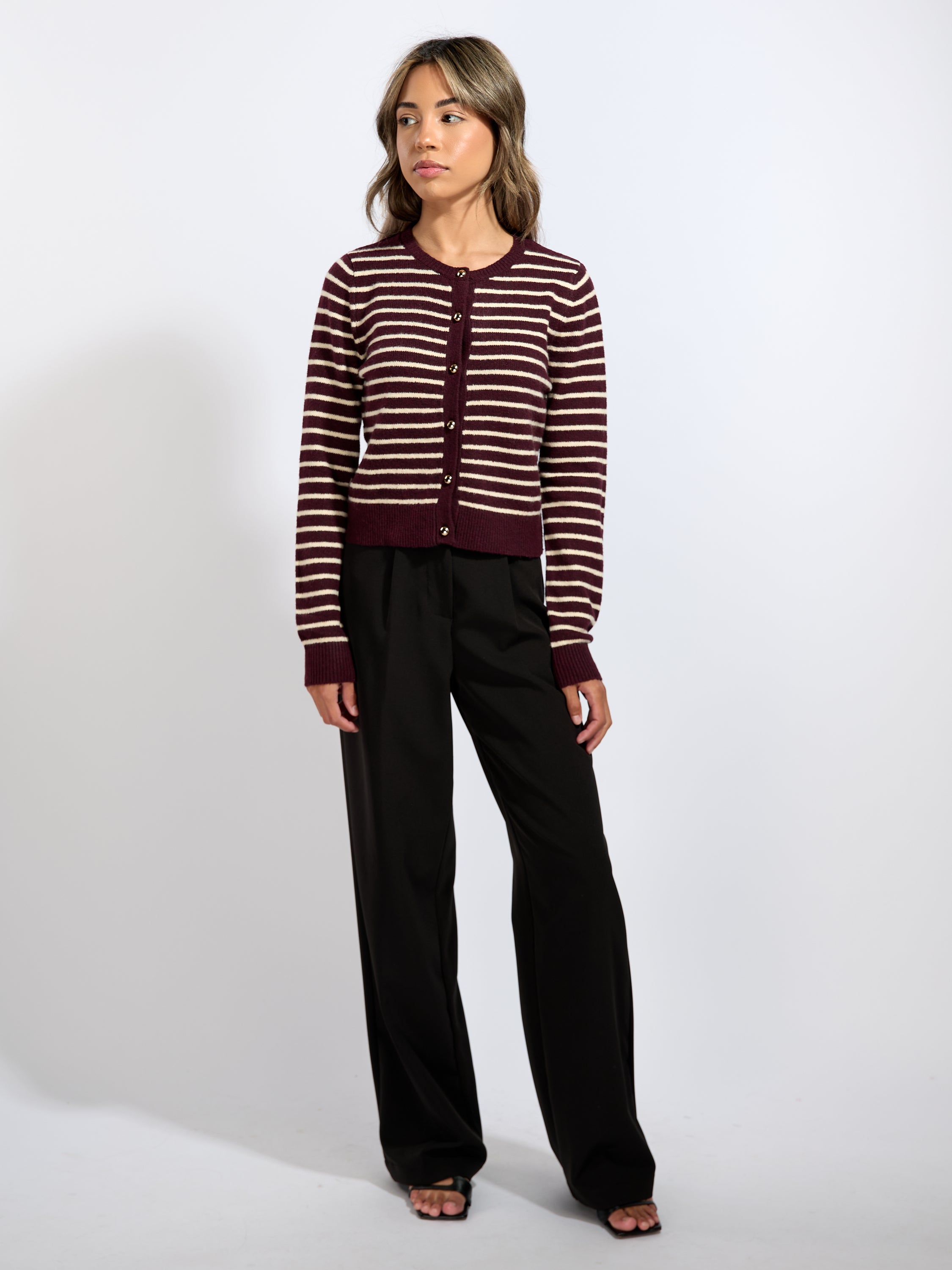 Eleanora Long Sleeve Stripe Cardigan