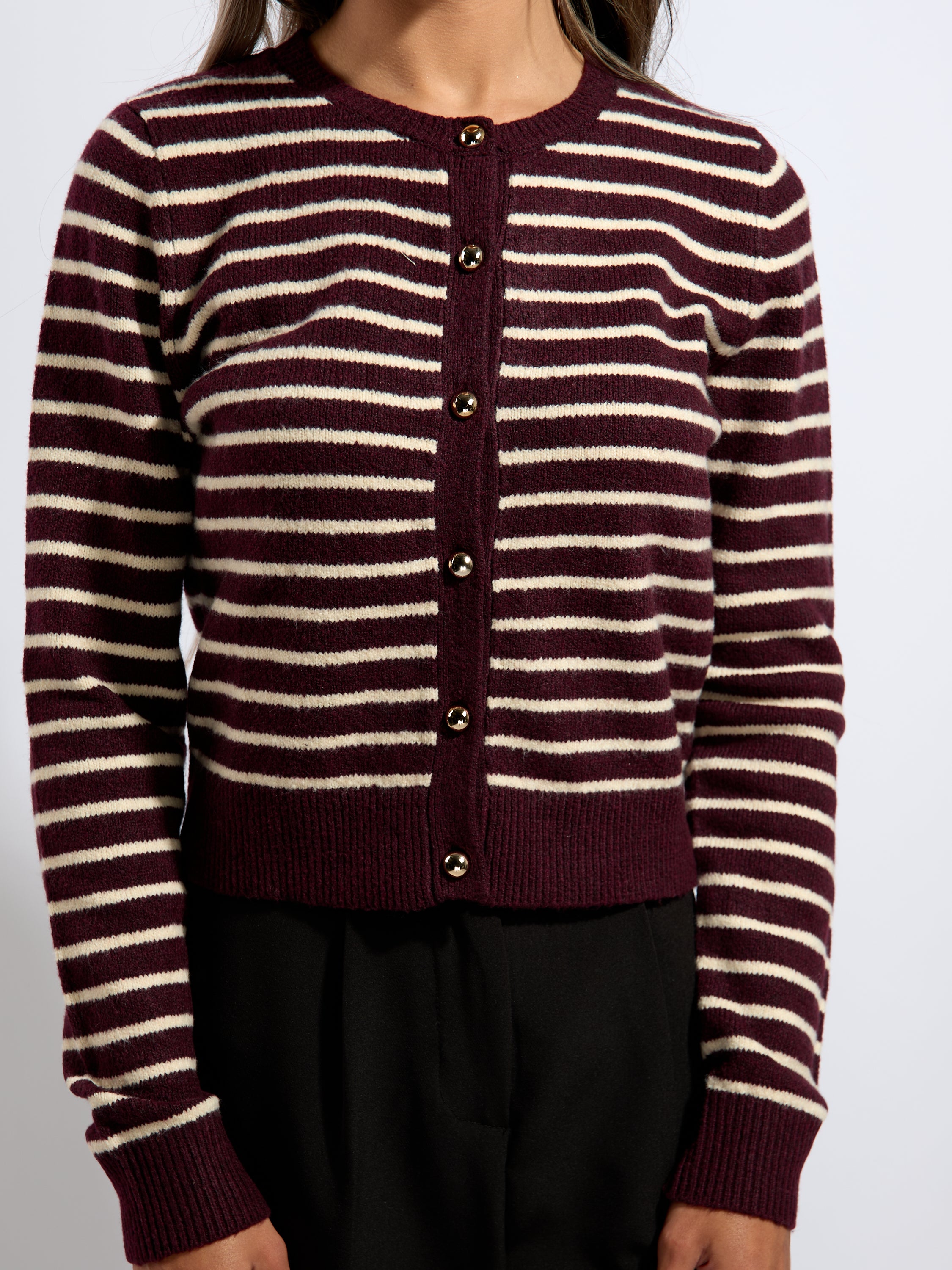 Eleanora Long Sleeve Stripe Cardigan