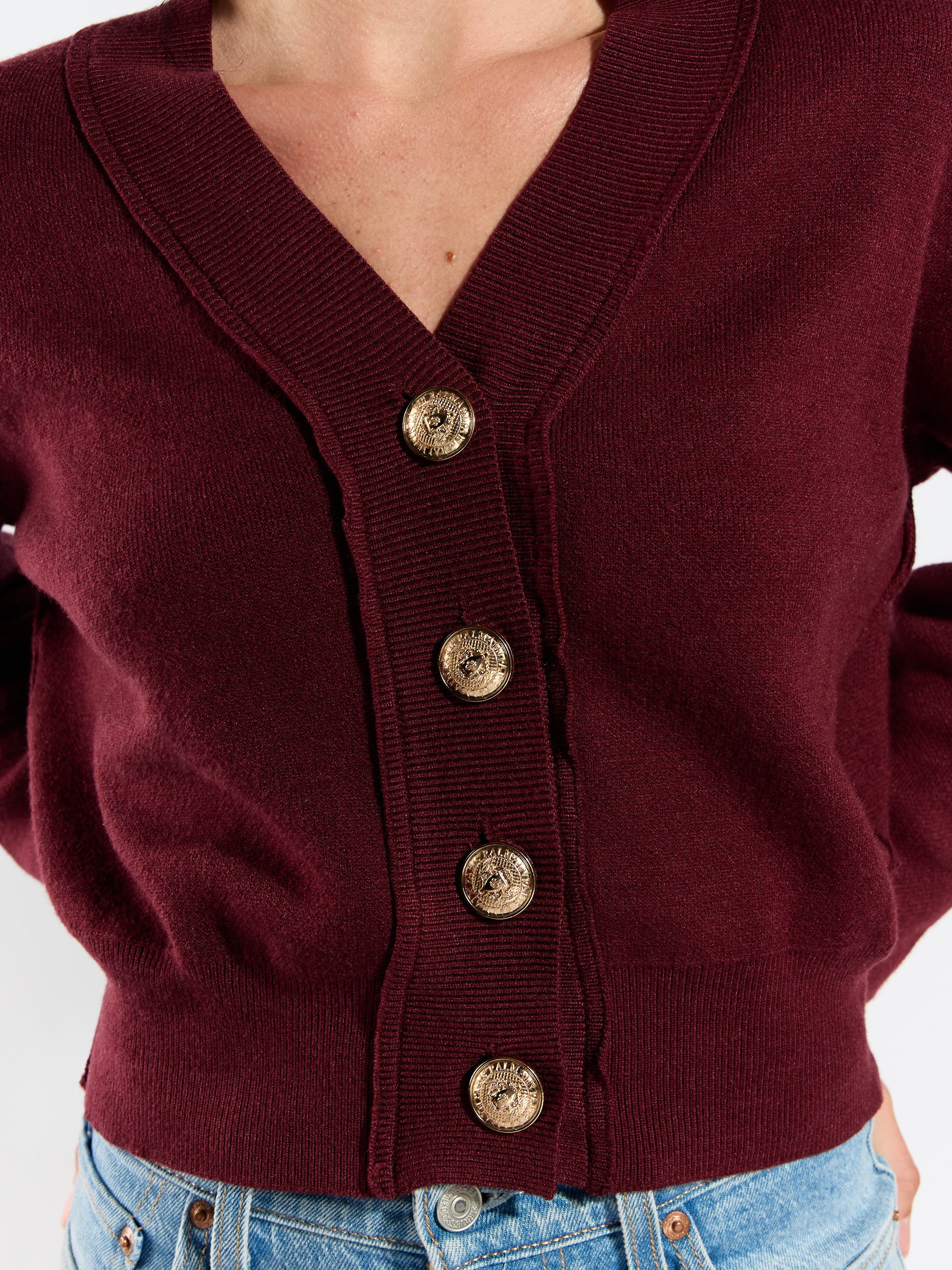 Regi Oversized Gold Button Cardigan