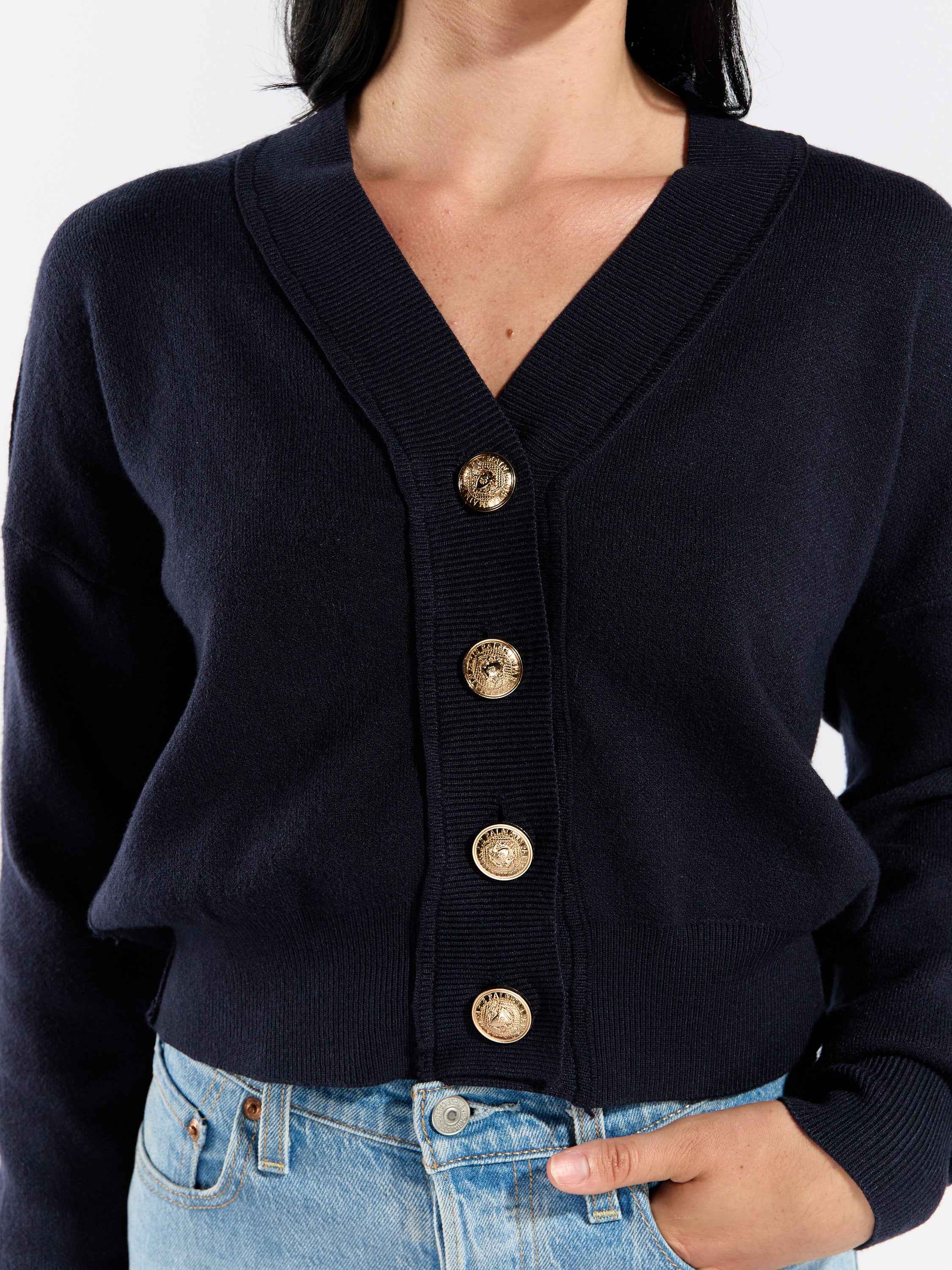 Regi Oversized Gold Button Cardigan