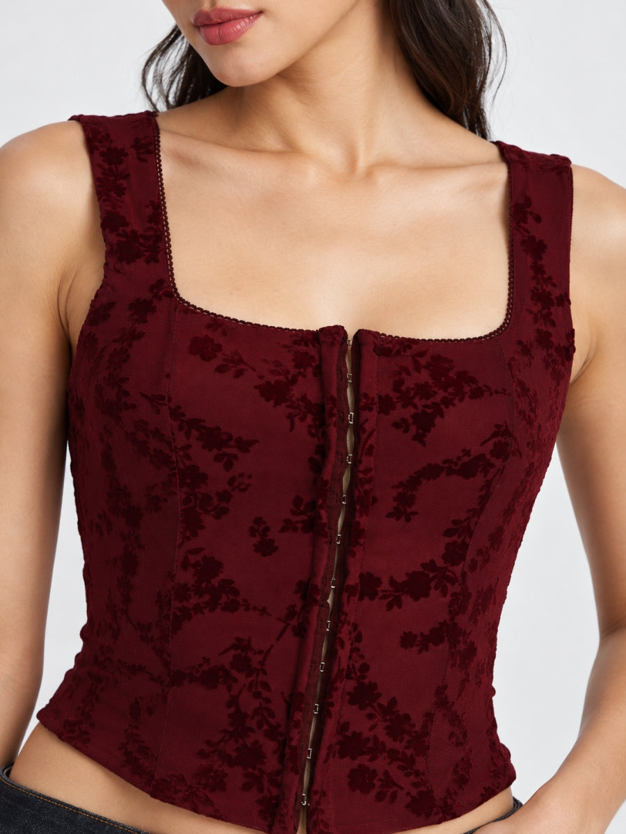 Kennedy Flocked Hook Corset
