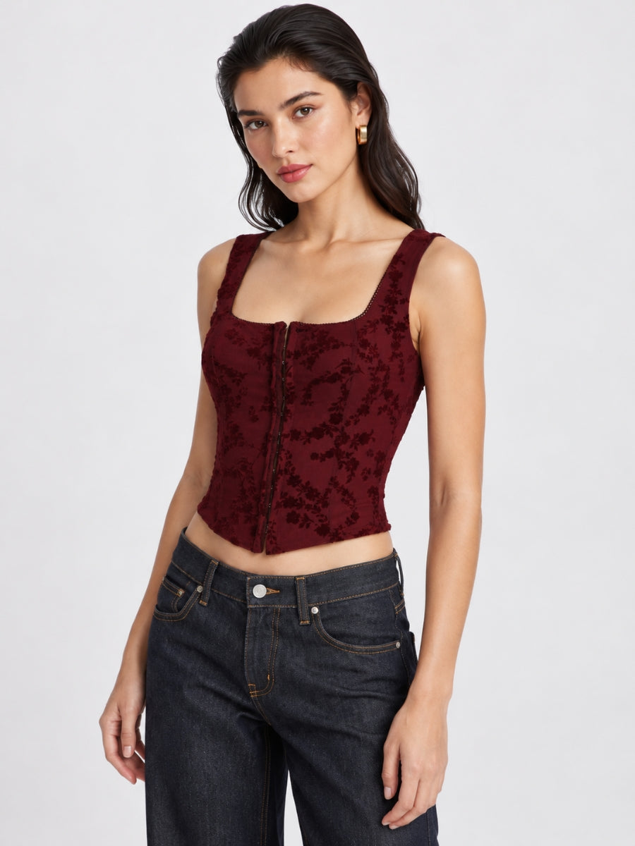 Kennedy Flocked Hook Corset