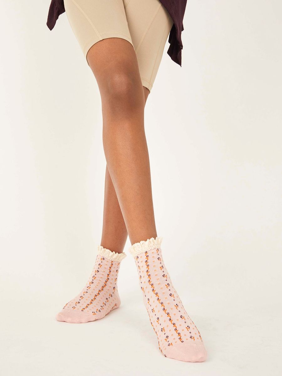 Free People Rosebud Waffle Knit Ankle Socks