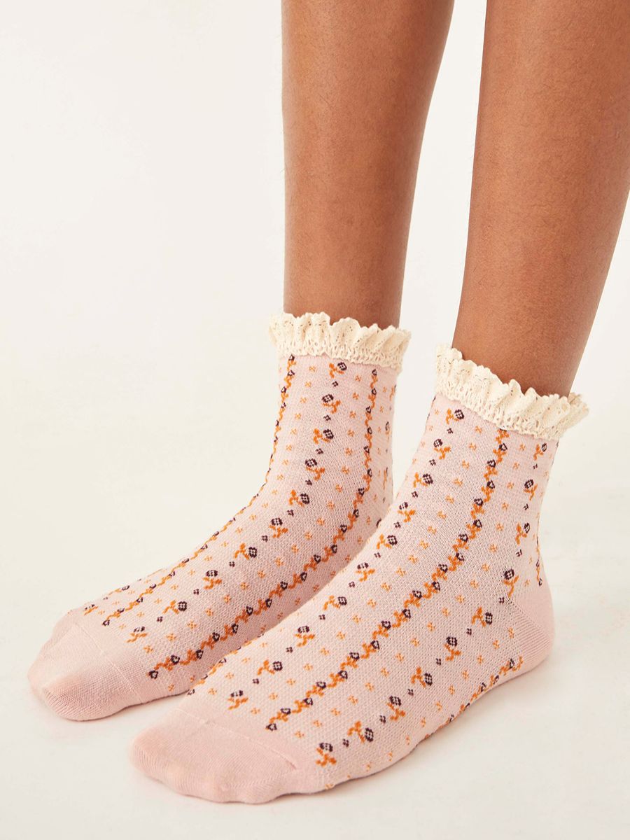 Free People Rosebud Waffle Knit Ankle Socks