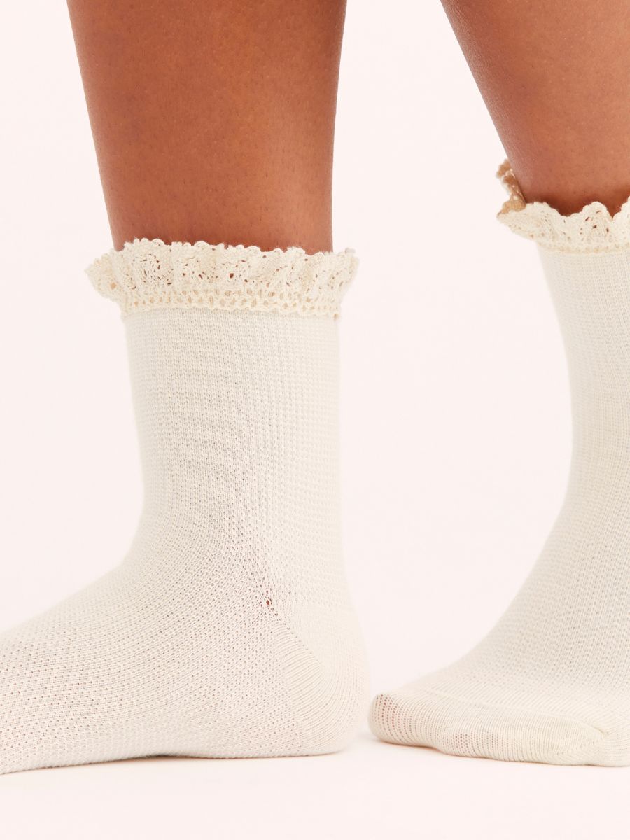 Free People Beloved Waffle Knit Ankle Socks