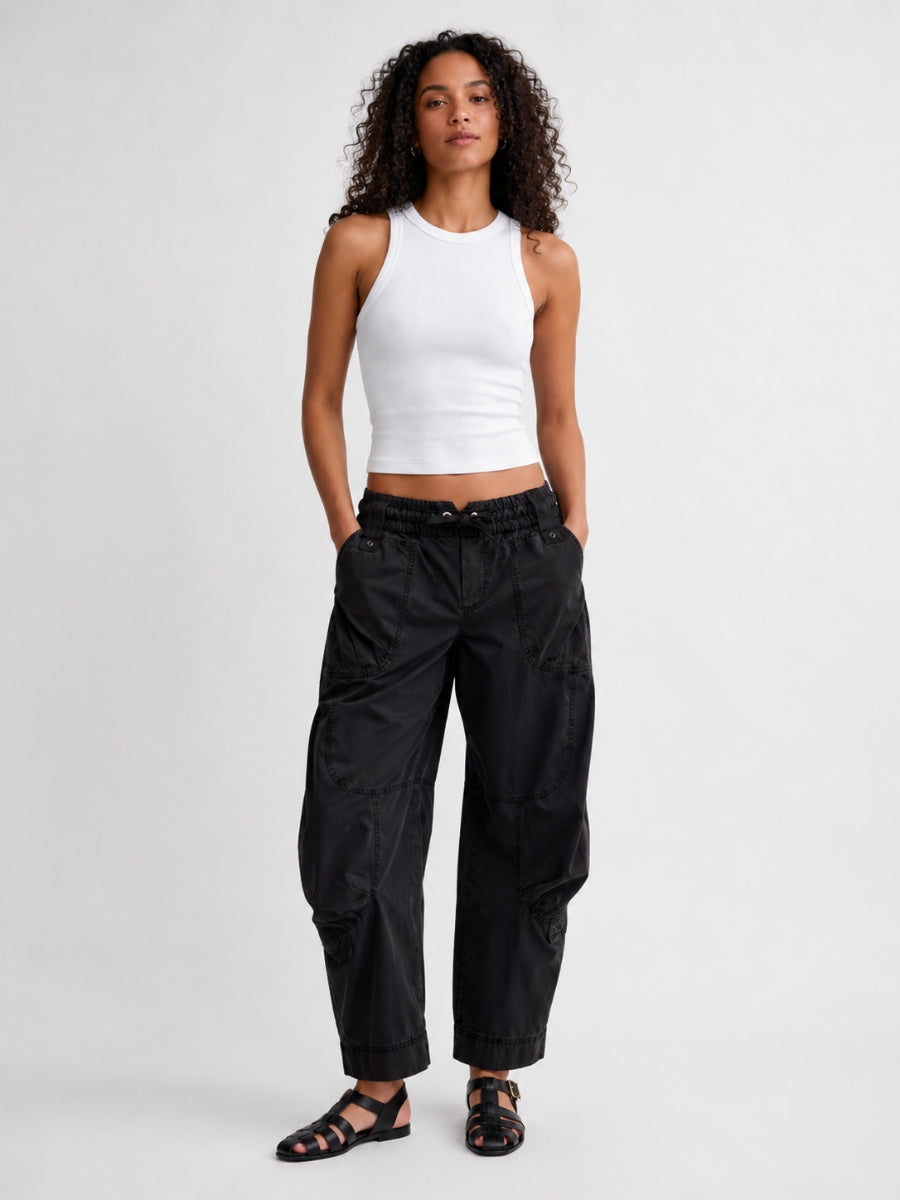 Fine Ribbed Seamless High Neck Tank Top
