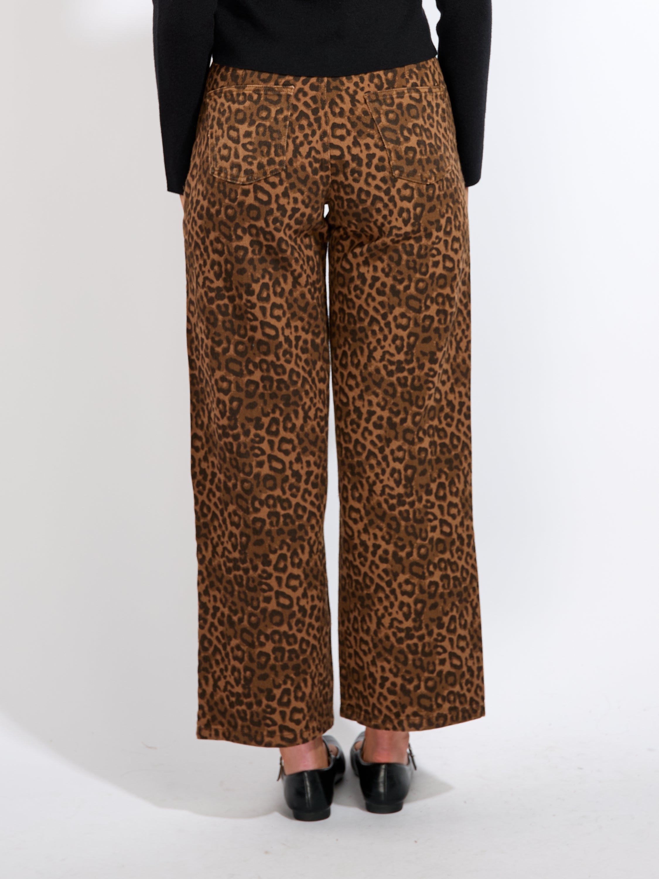 Leopard Wide-Leg Jeans