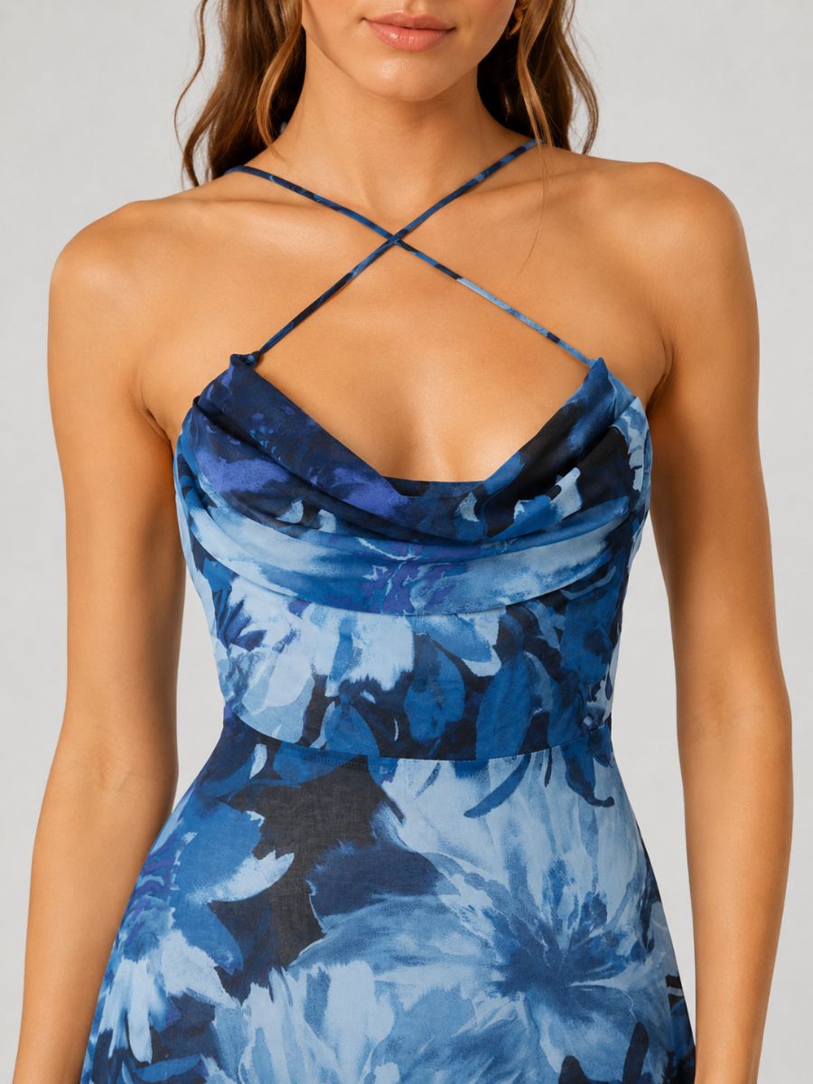 Laura Floral Tie Back Midi Dress