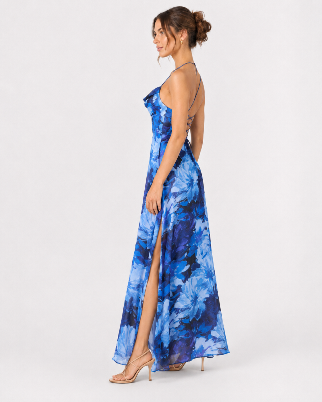 Laura Floral Tie Back Midi Dress