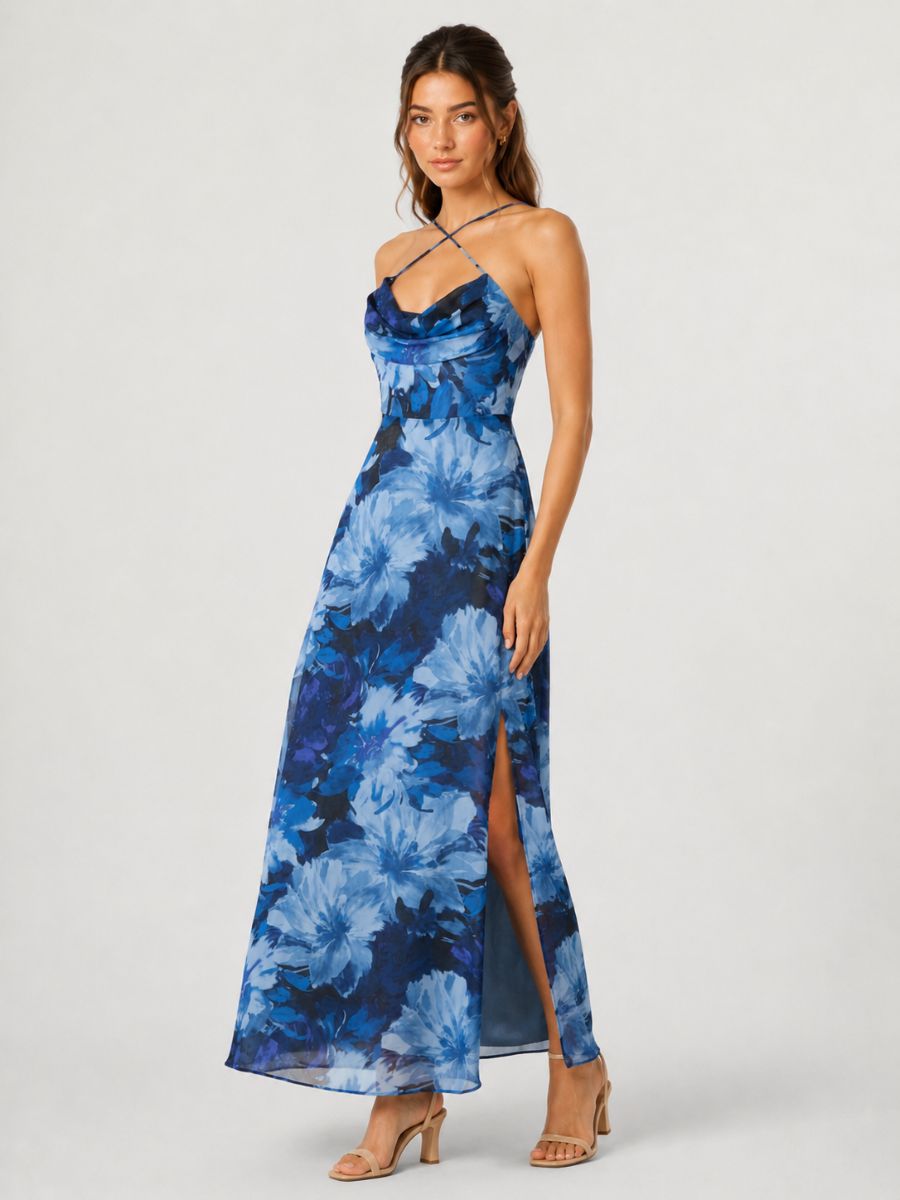 Laura Floral Tie Back Midi Dress