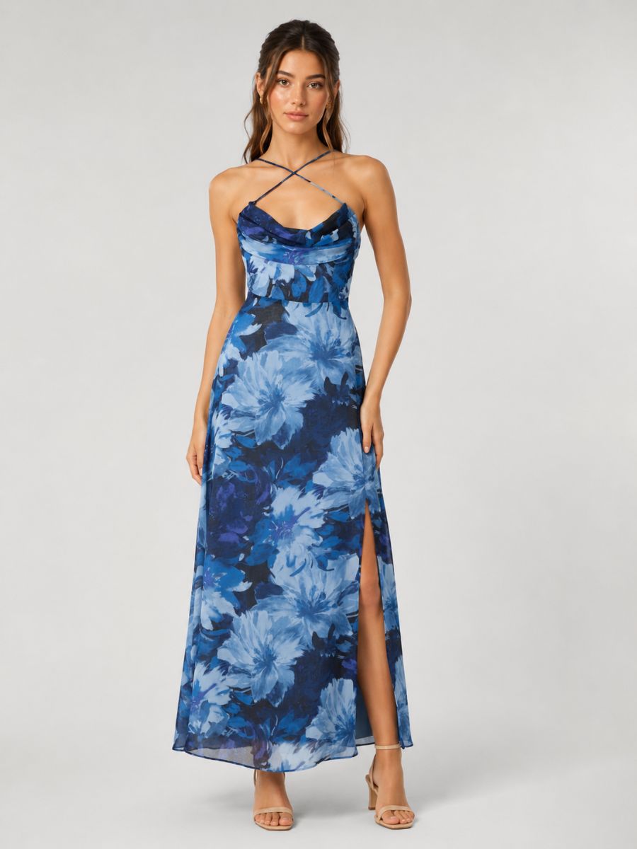 Laura Floral Tie Back Midi Dress