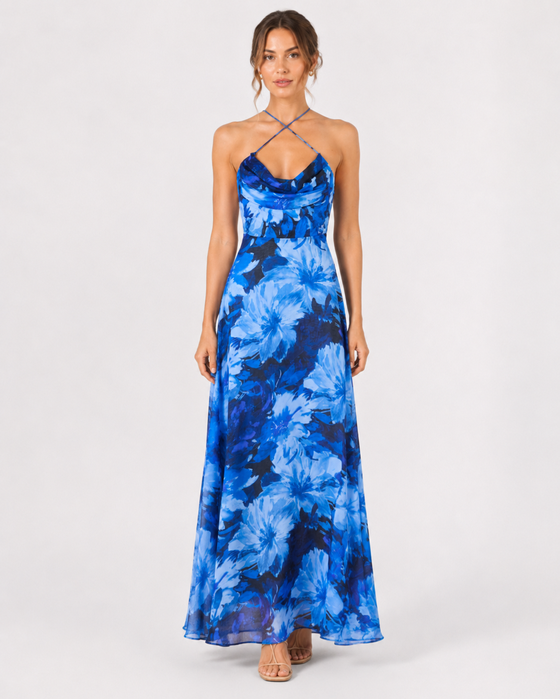 Laura Floral Tie Back Midi Dress