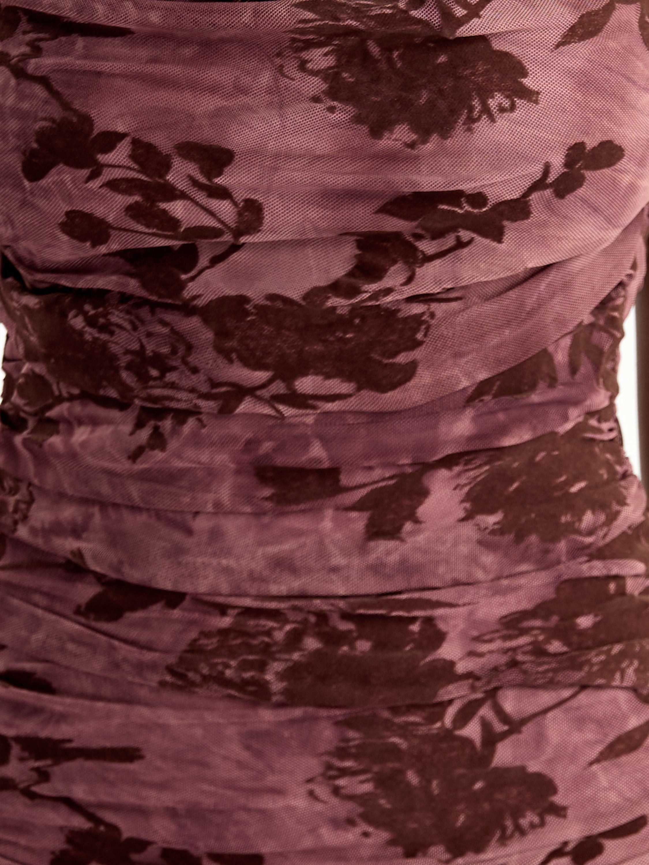 Gaby Flocked Cowl Dress