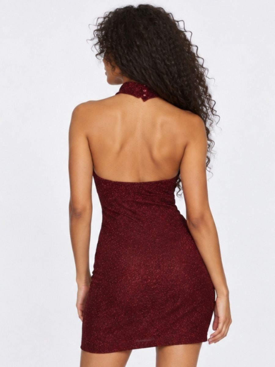 Harlow Fukuro Halter Mini Dress