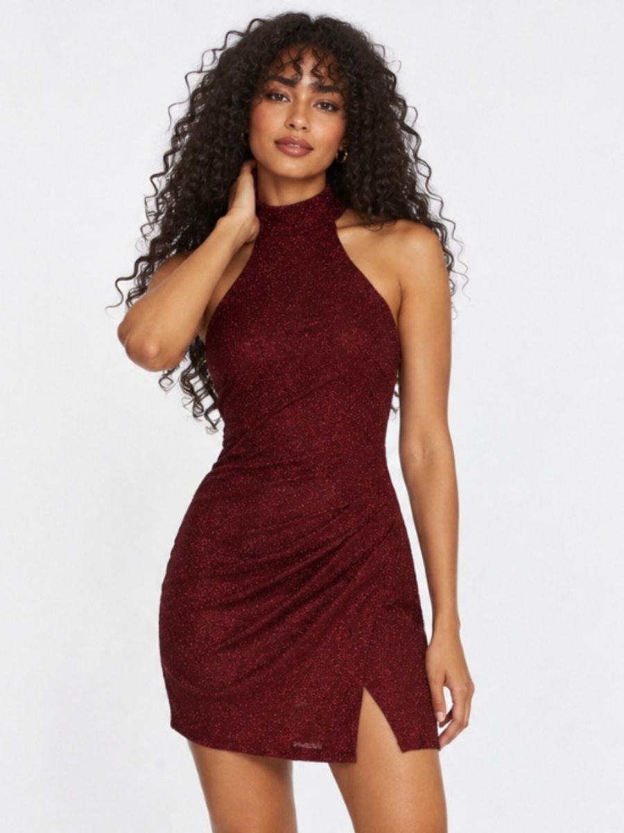 Harlow Fukuro Halter Mini Dress