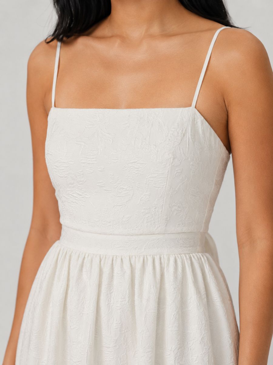 Debbie Tie Back Jacquard Midi Dress