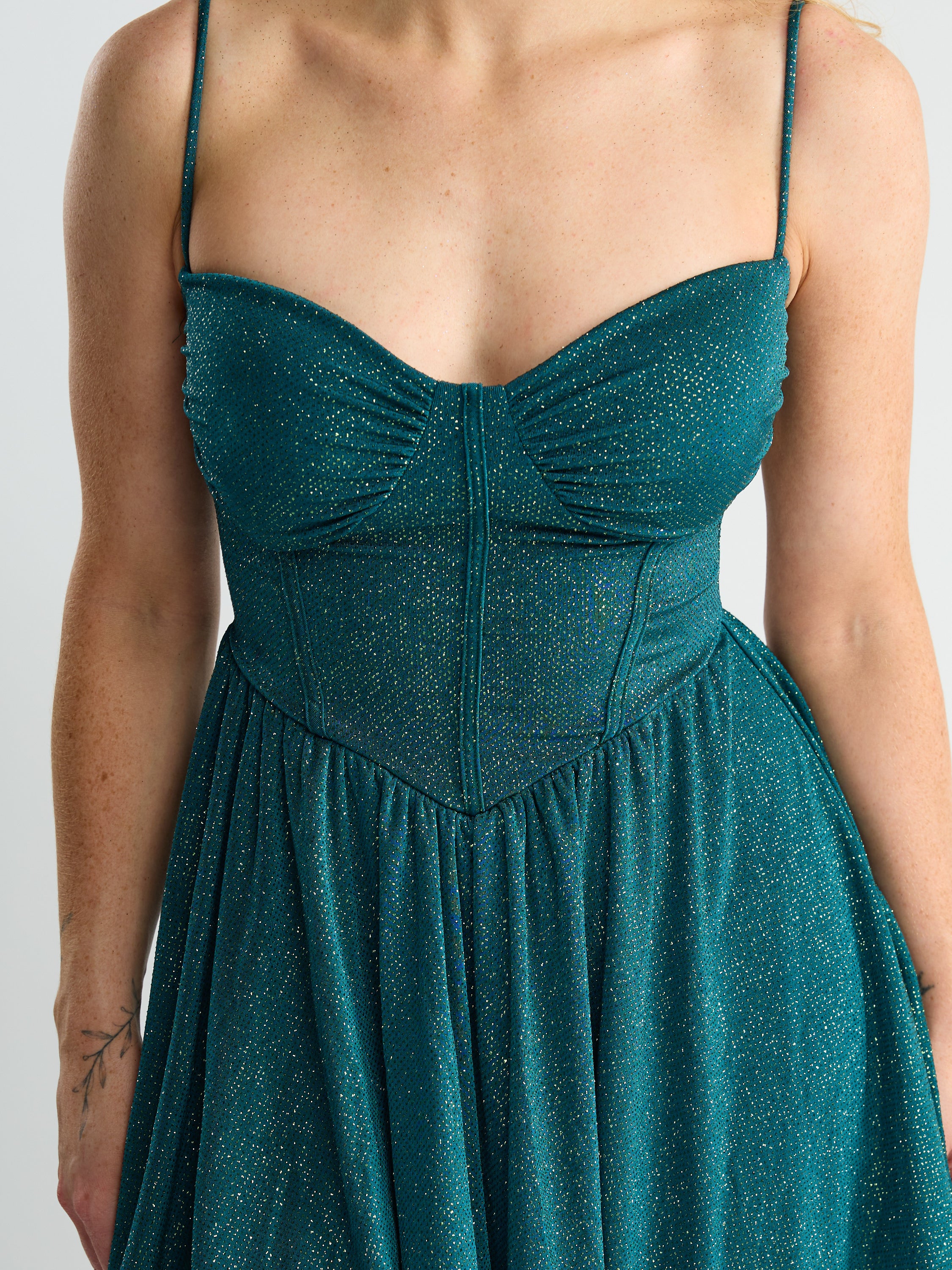 Holly Corset Glitter Mini Dress