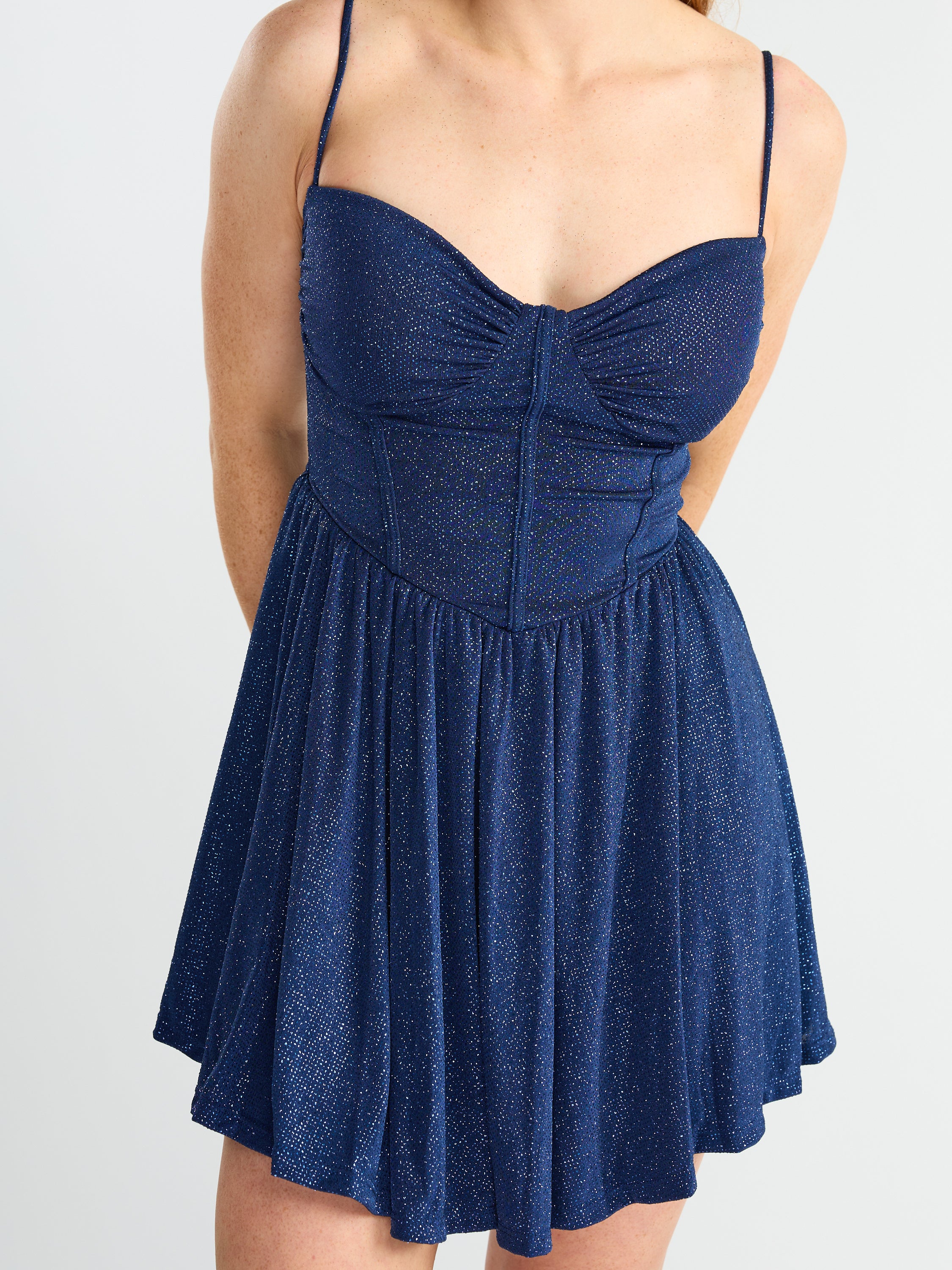Holly Corset Glitter Mini Dress