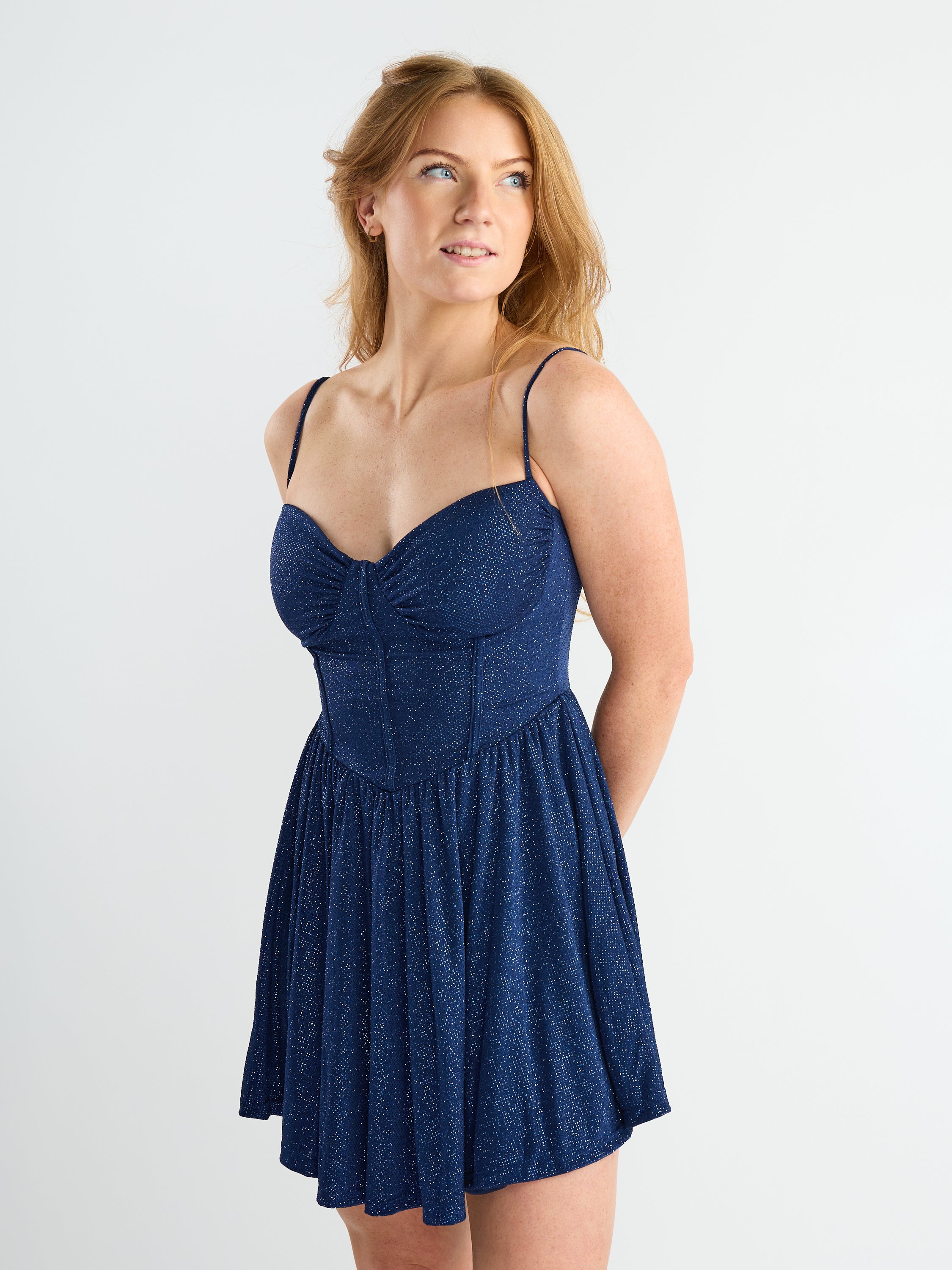 Holly Corset Glitter Mini Dress