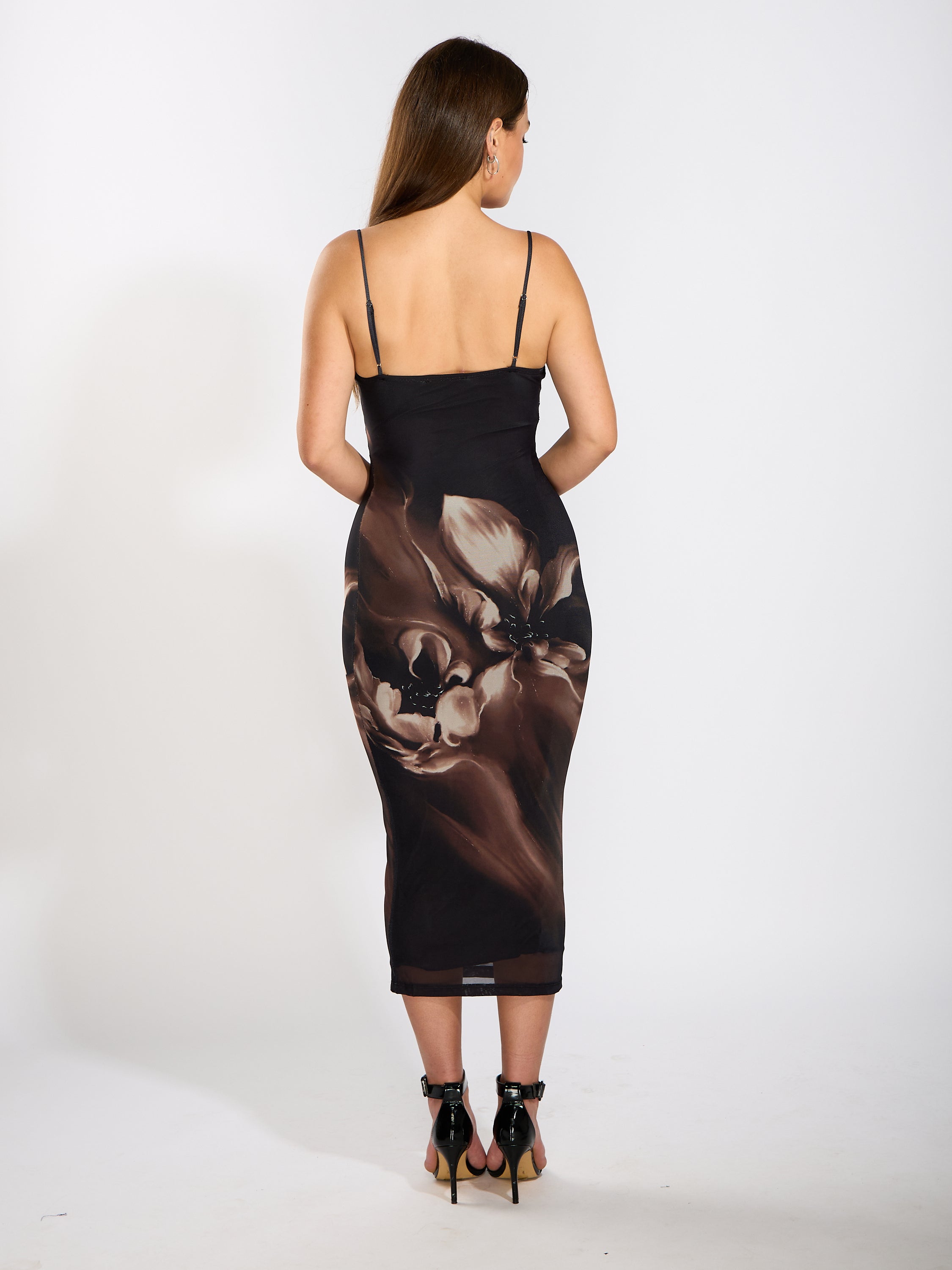 Kami Floral Mesh Midi Dress