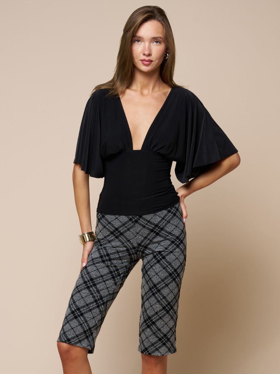 Naty Plunge Short Sleeve Top