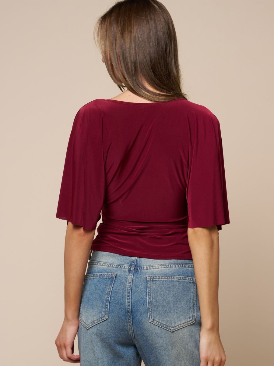 Naty Plunge Short Sleeve Top