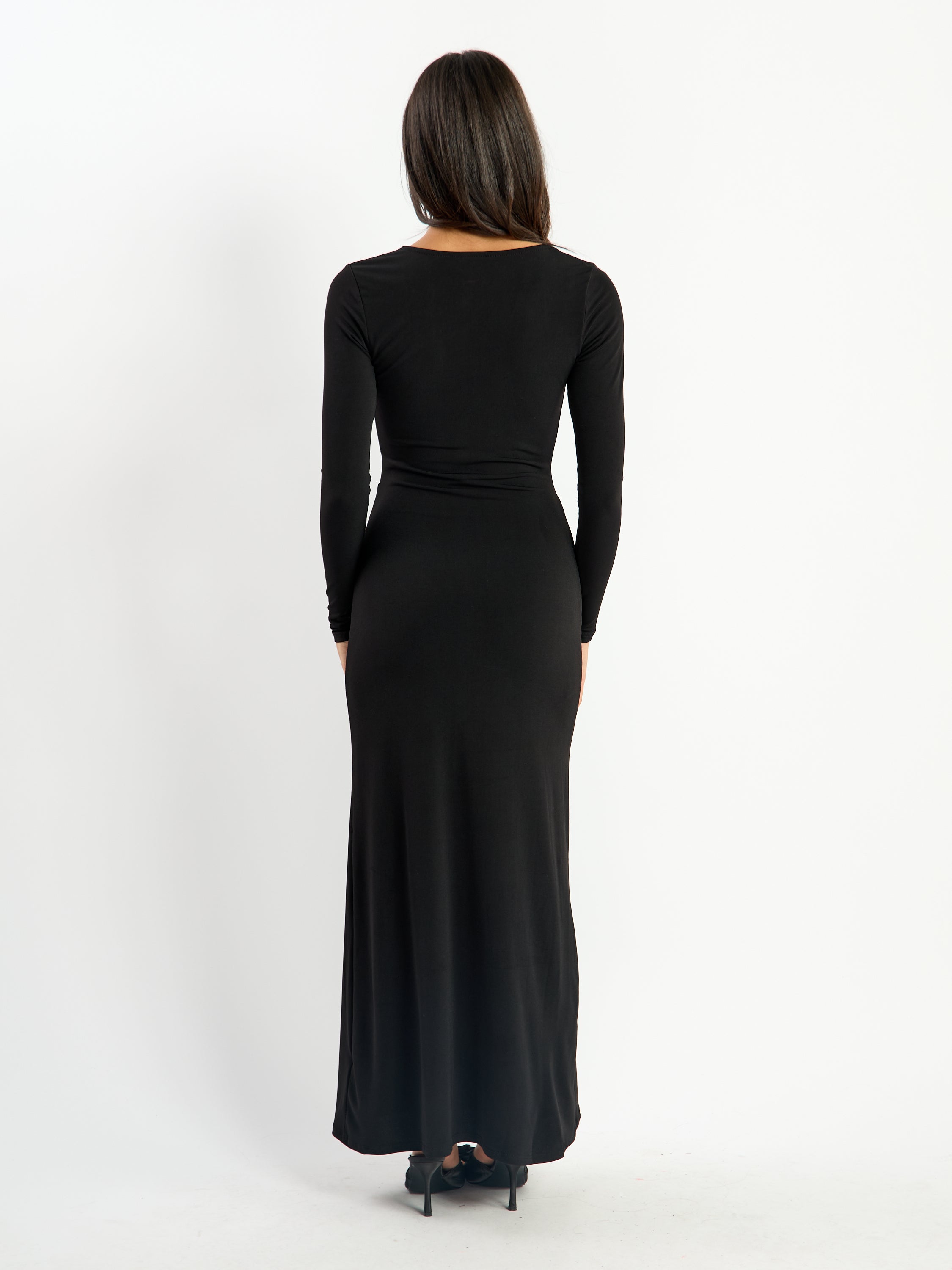 Lopez V-Twist Jersey Maxi Dress
