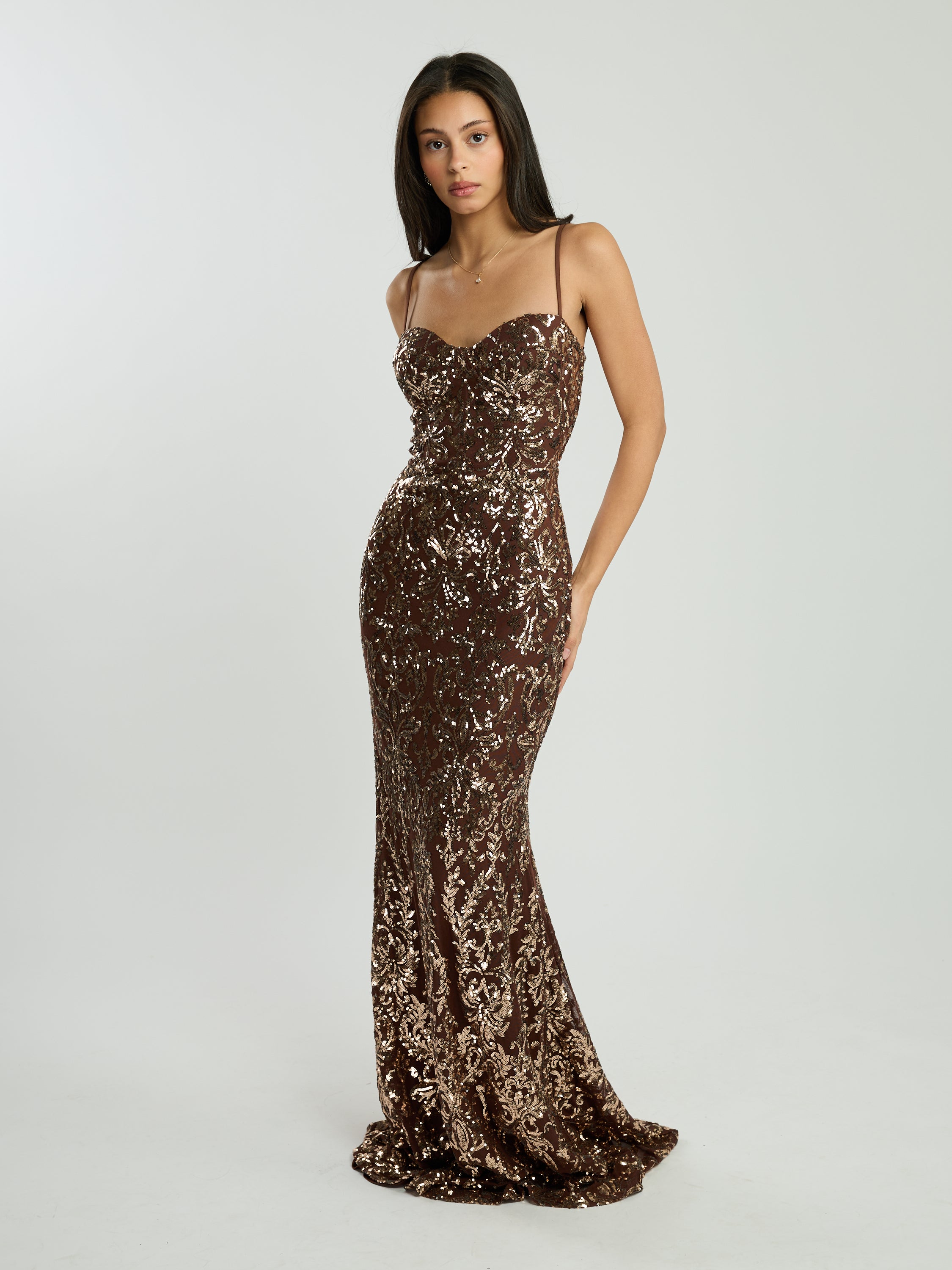 Frankie Sequin Tie Back Maxi Dress