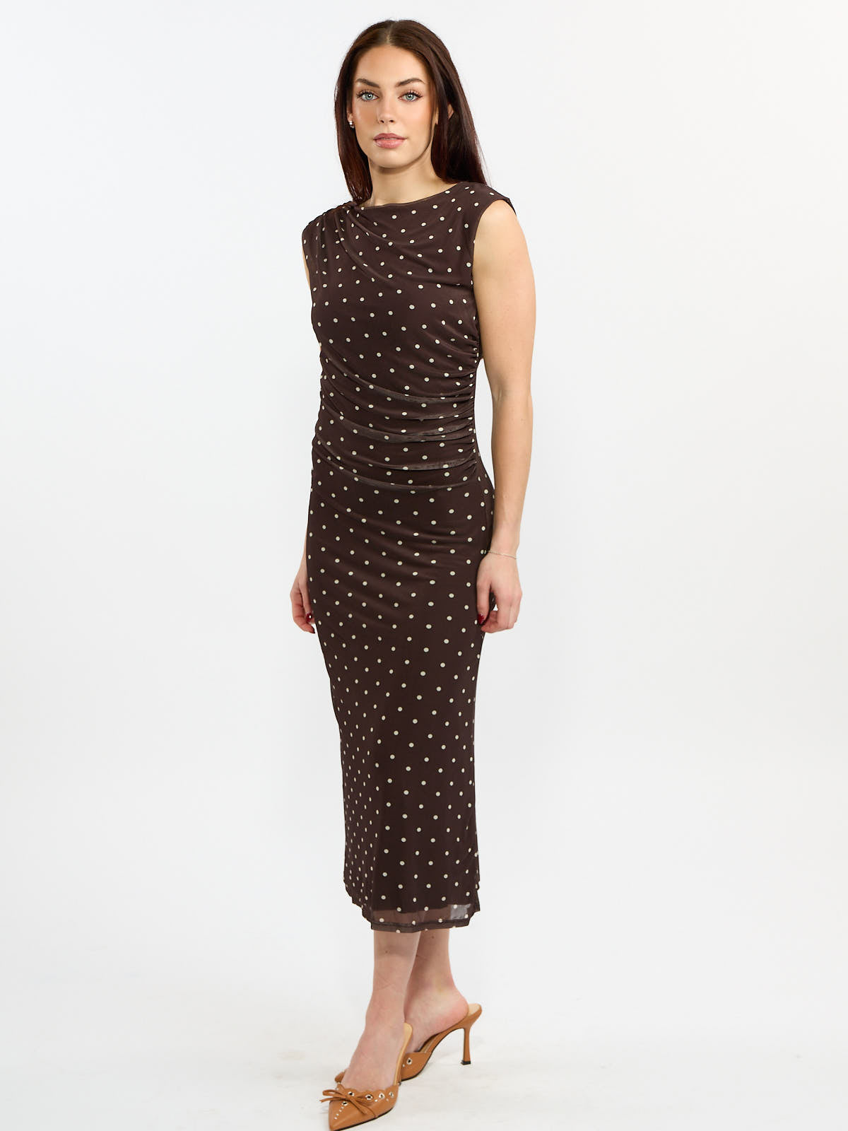 Micha Mesh Mock Neck Dress