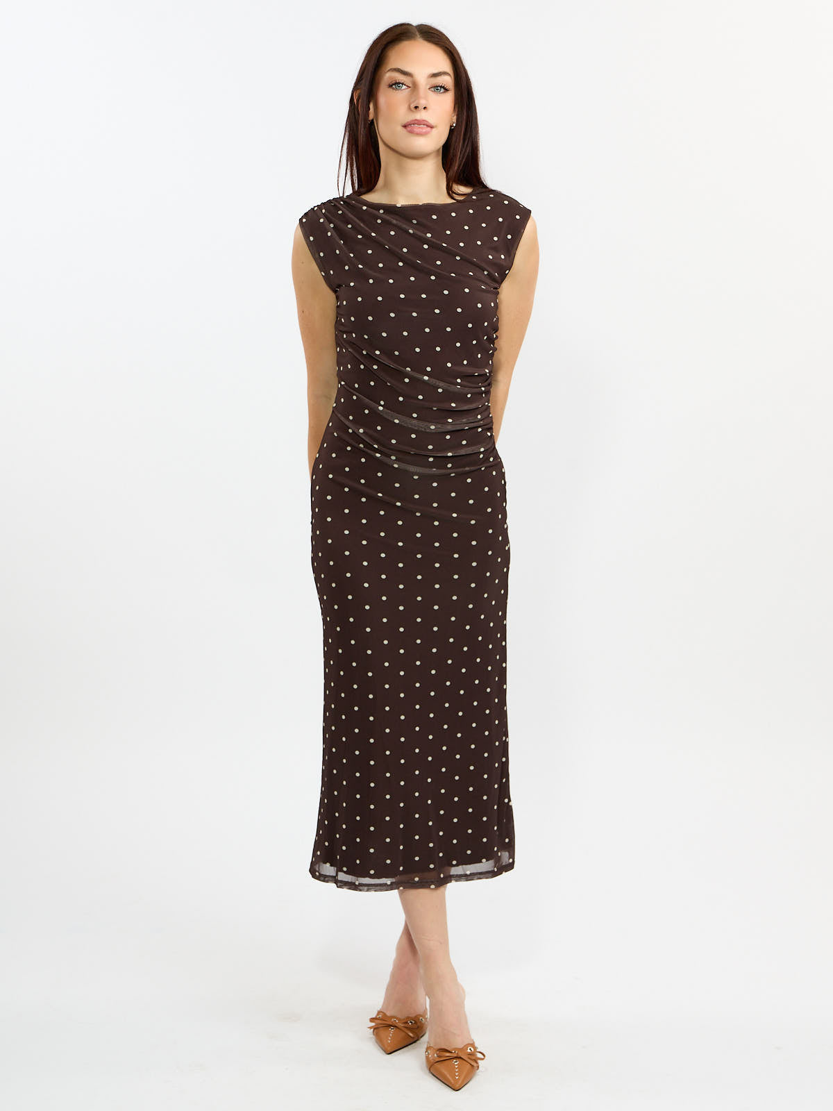 Micha Mesh Mock Neck Dress