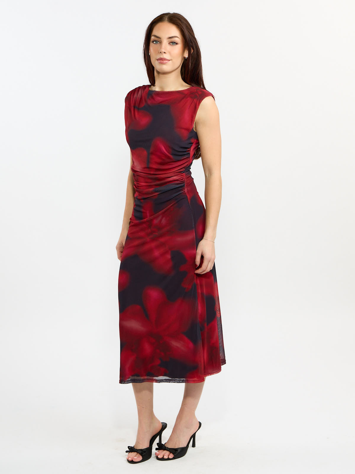 Micha Mesh Mock Neck Dress