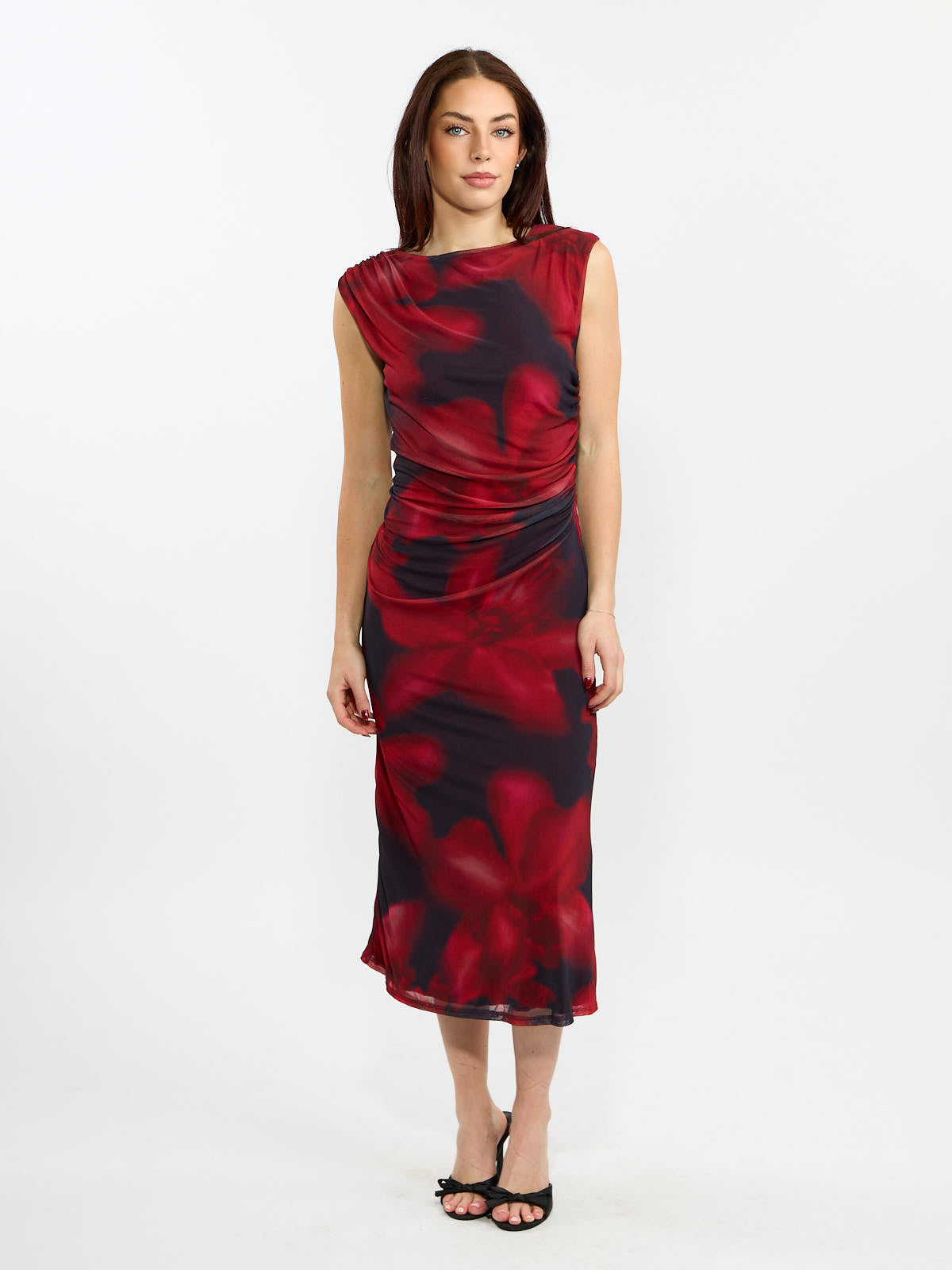 Micha Mesh Mock Neck Dress