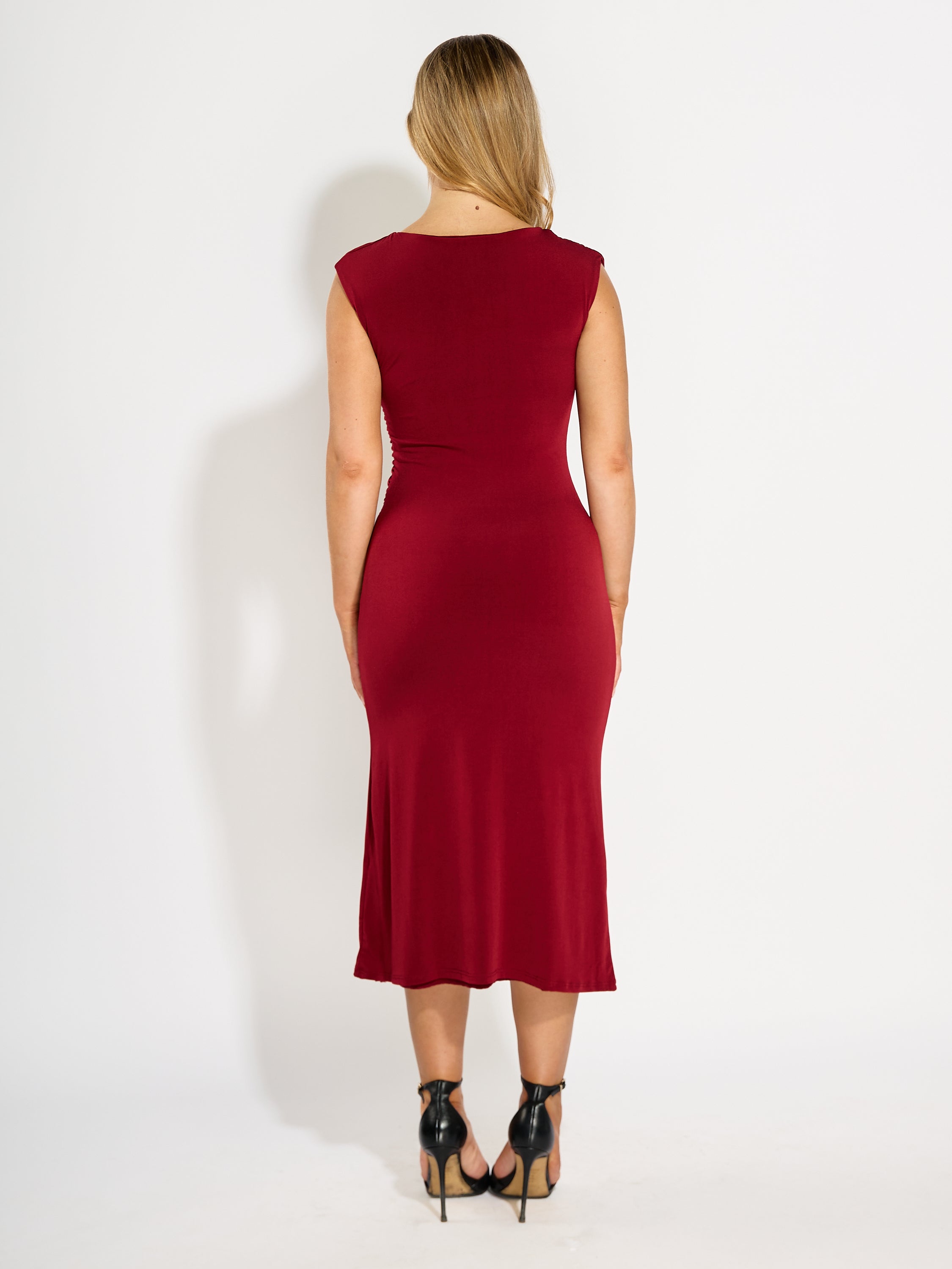 Micah Ruched Sleeveless Long Dress