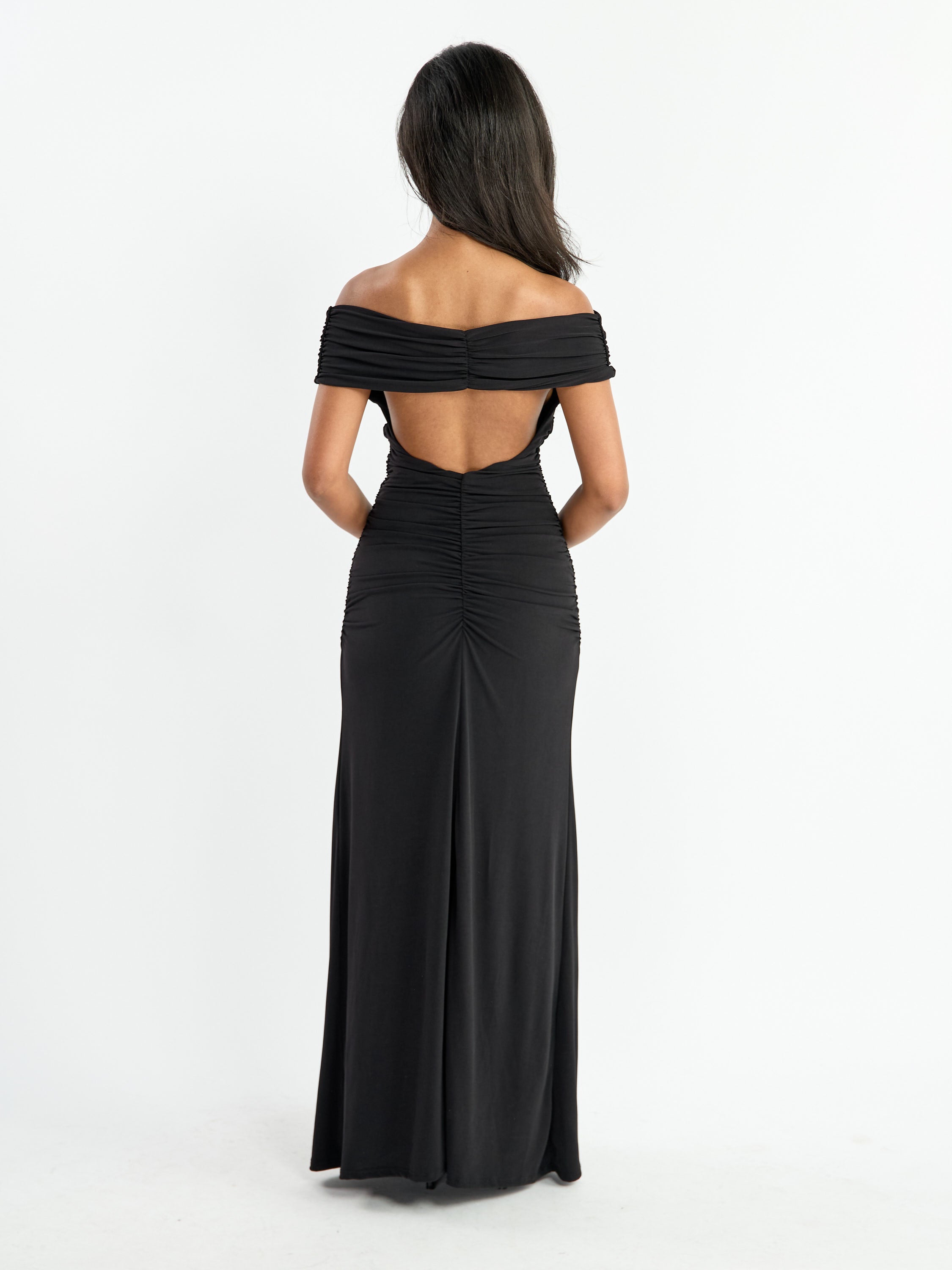 Arabella Jersey Open-Back Maxi Dress