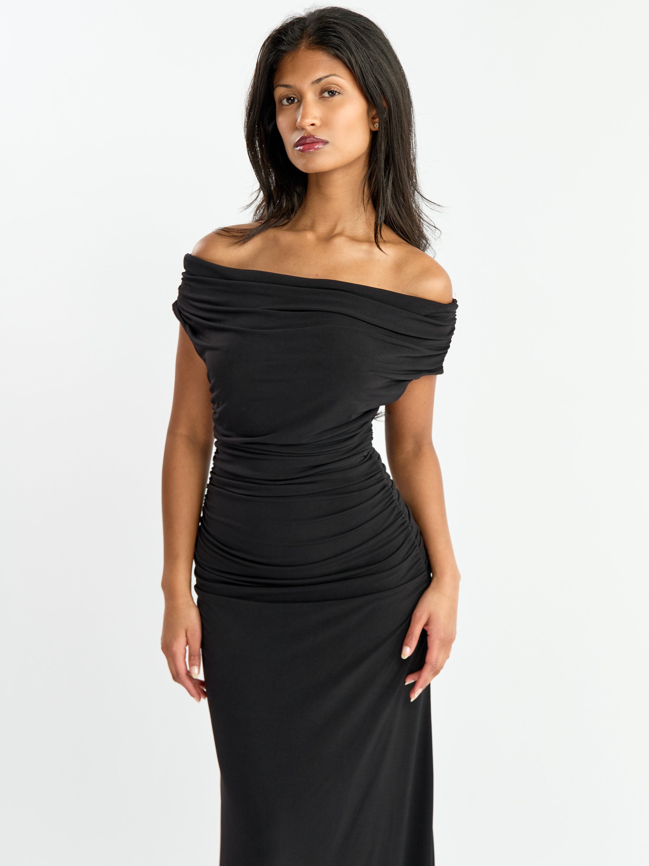 Arabella Jersey Open-Back Maxi Dress