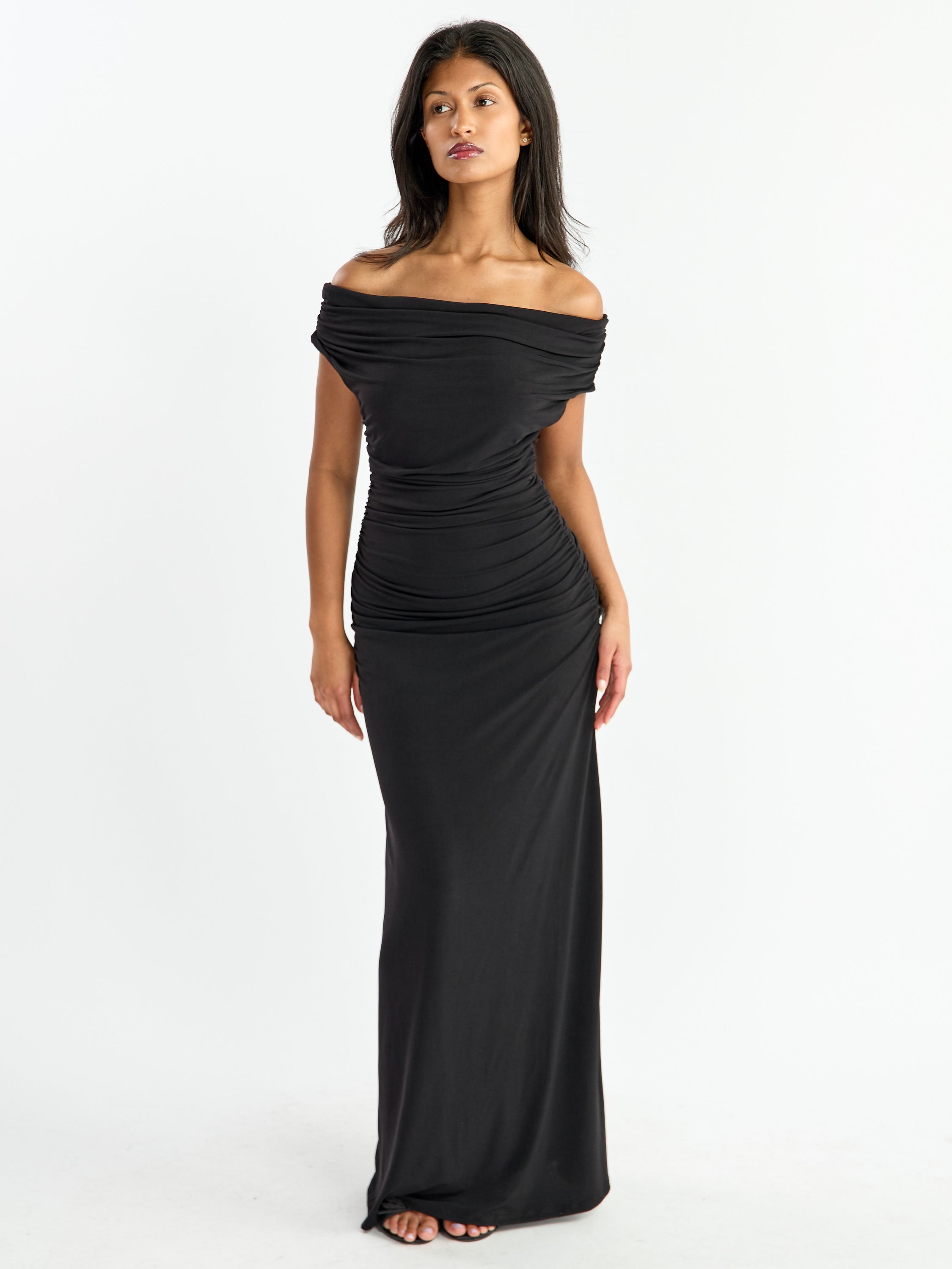 Arabella Jersey Open-Back Maxi Dress