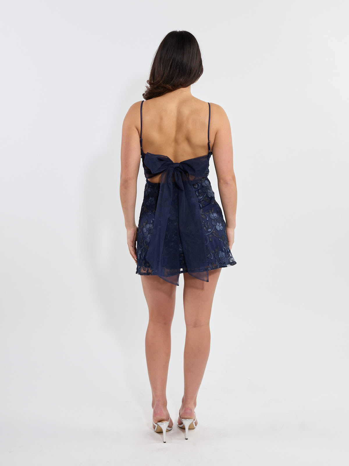 Keira Abstract Print Satin Tie-Back Dress