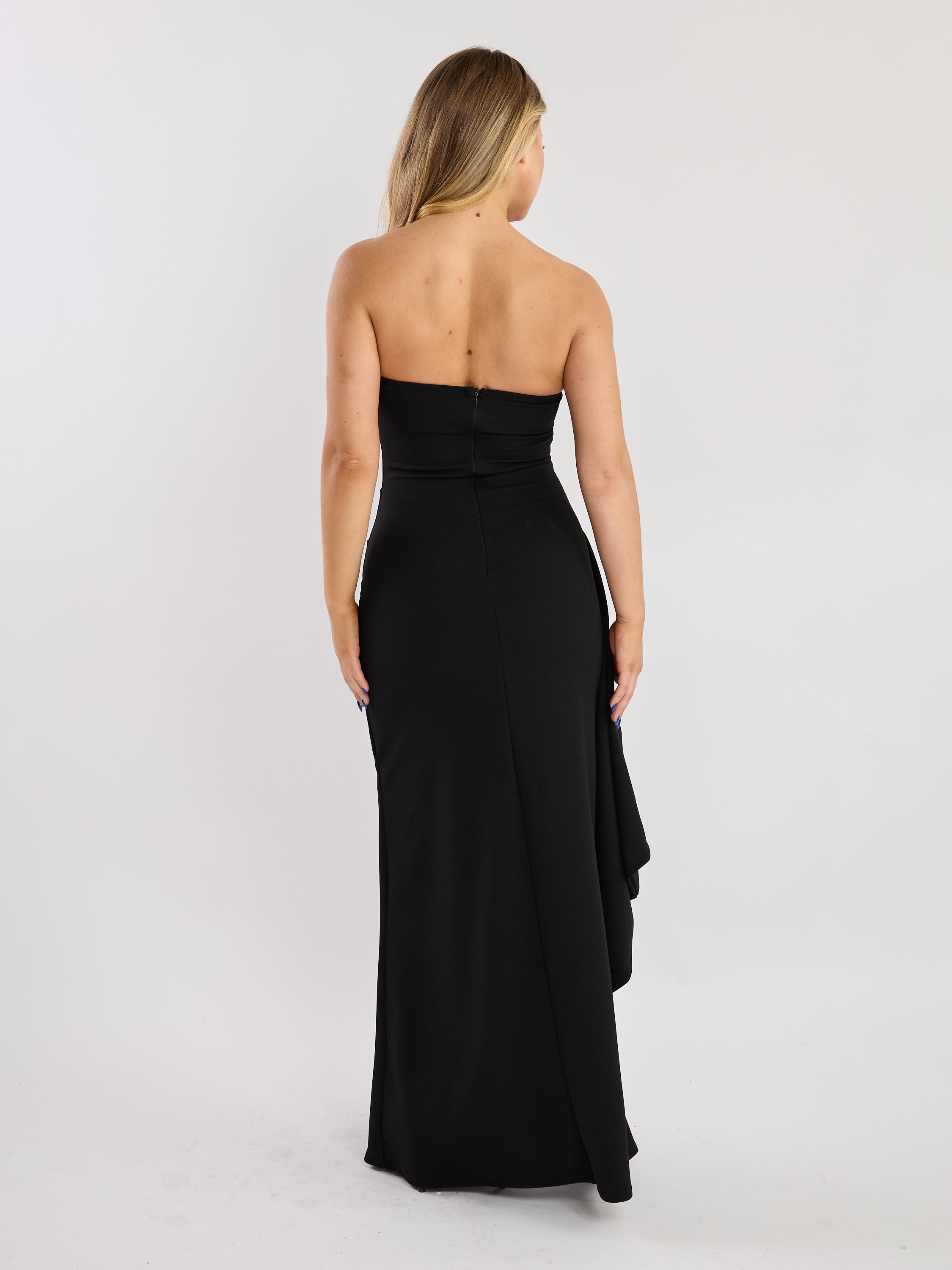 Porto Crepe Strapless Maxi Dress