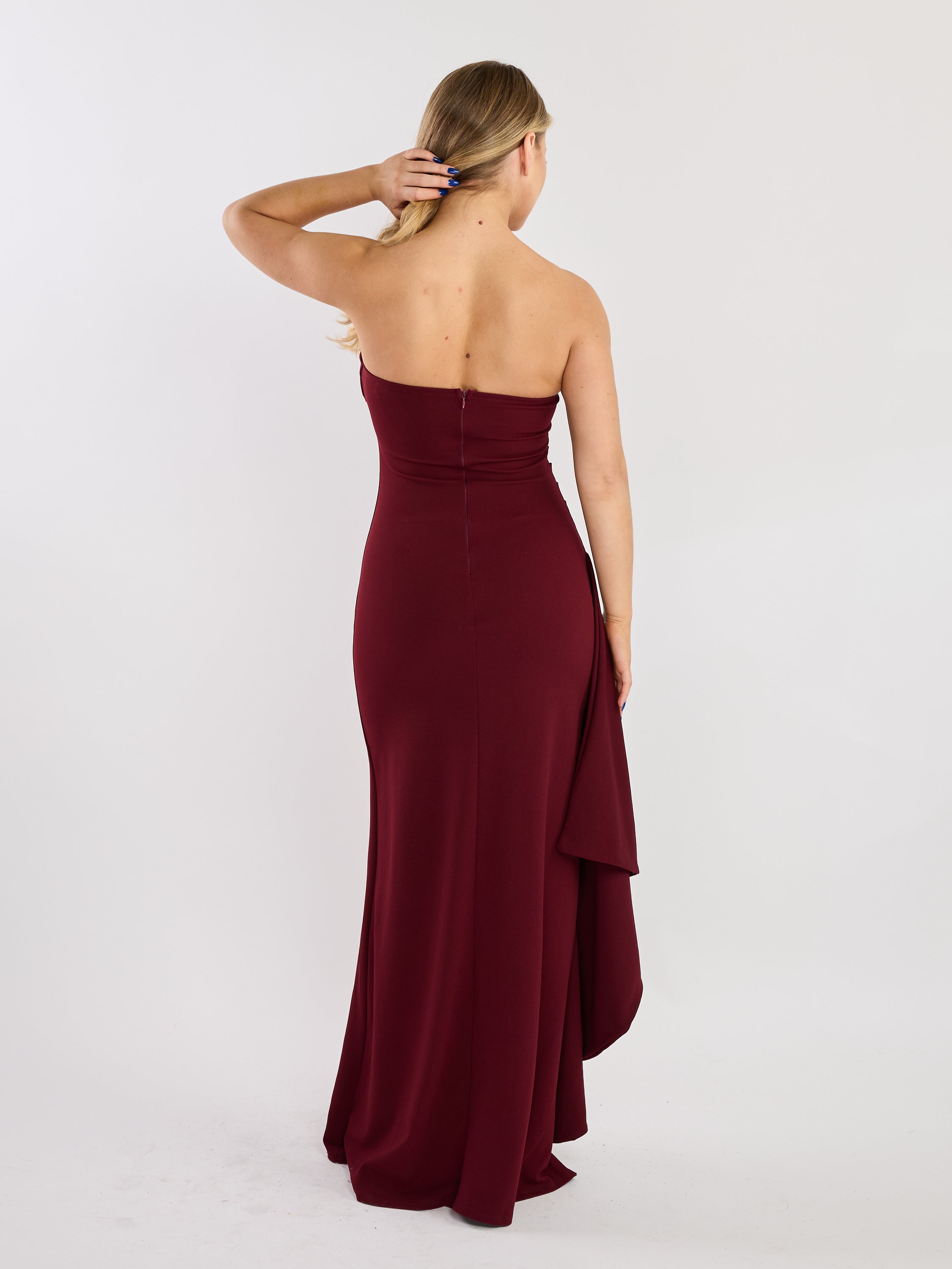 Porto Crepe Strapless Maxi Dress