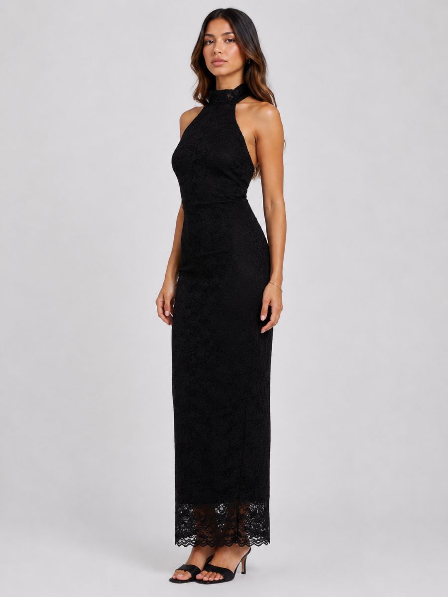 Jovi Lace Halter Maxi Dress